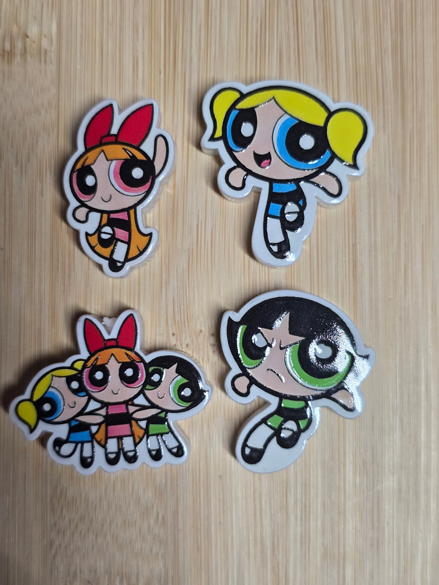 Acrylic focal beads girl super heros