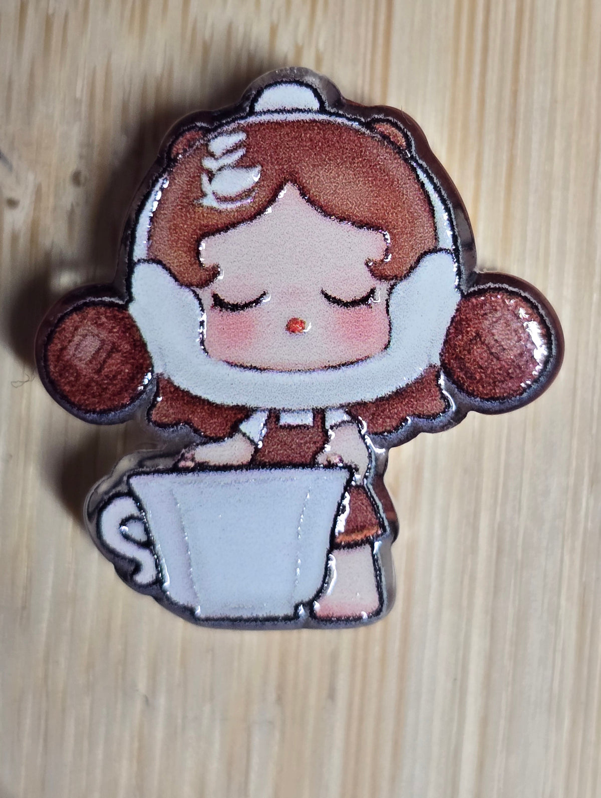 Acrylic focal beads white SP doll
