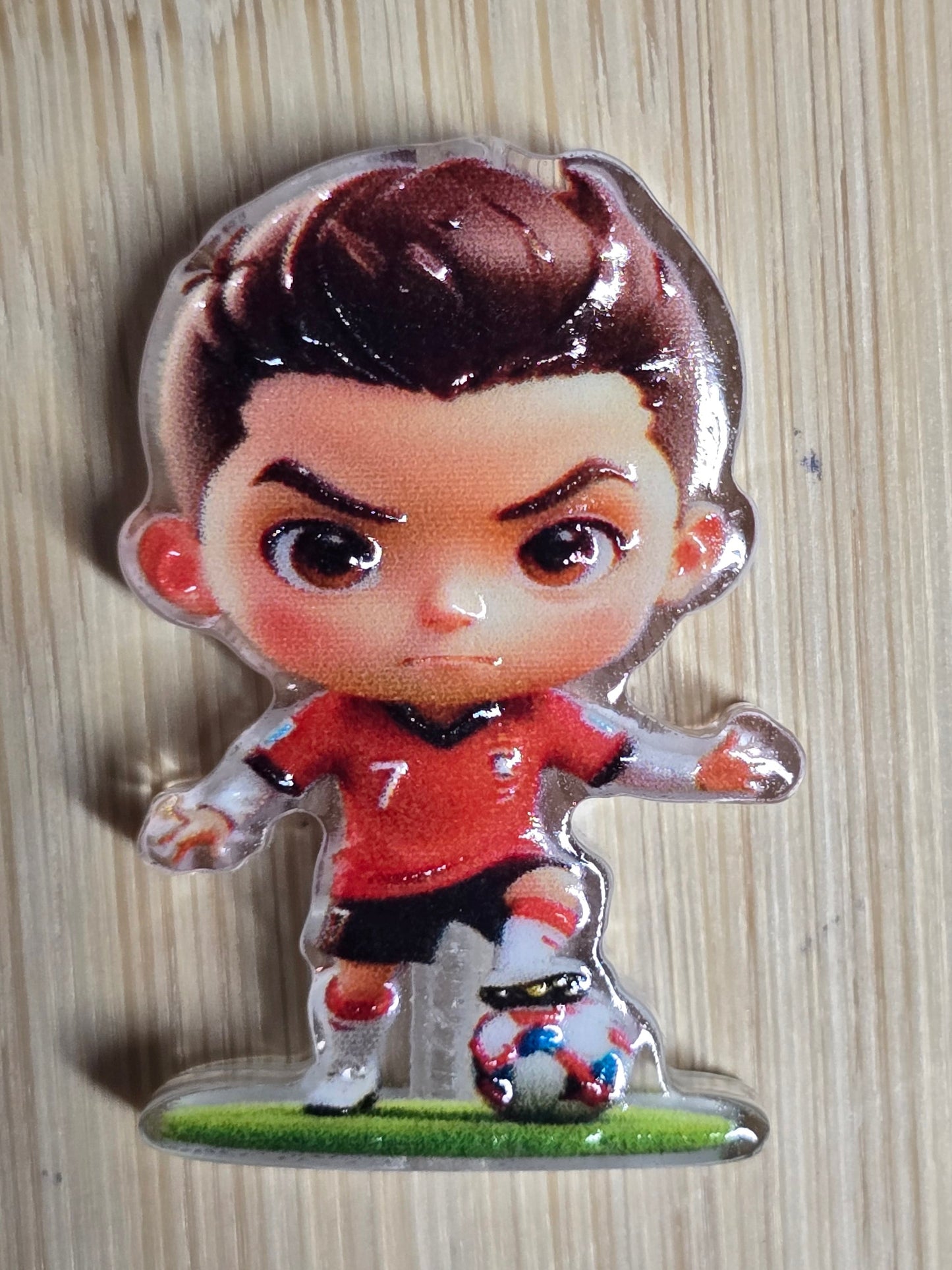 Acrylic focal beads CR7 soccer player