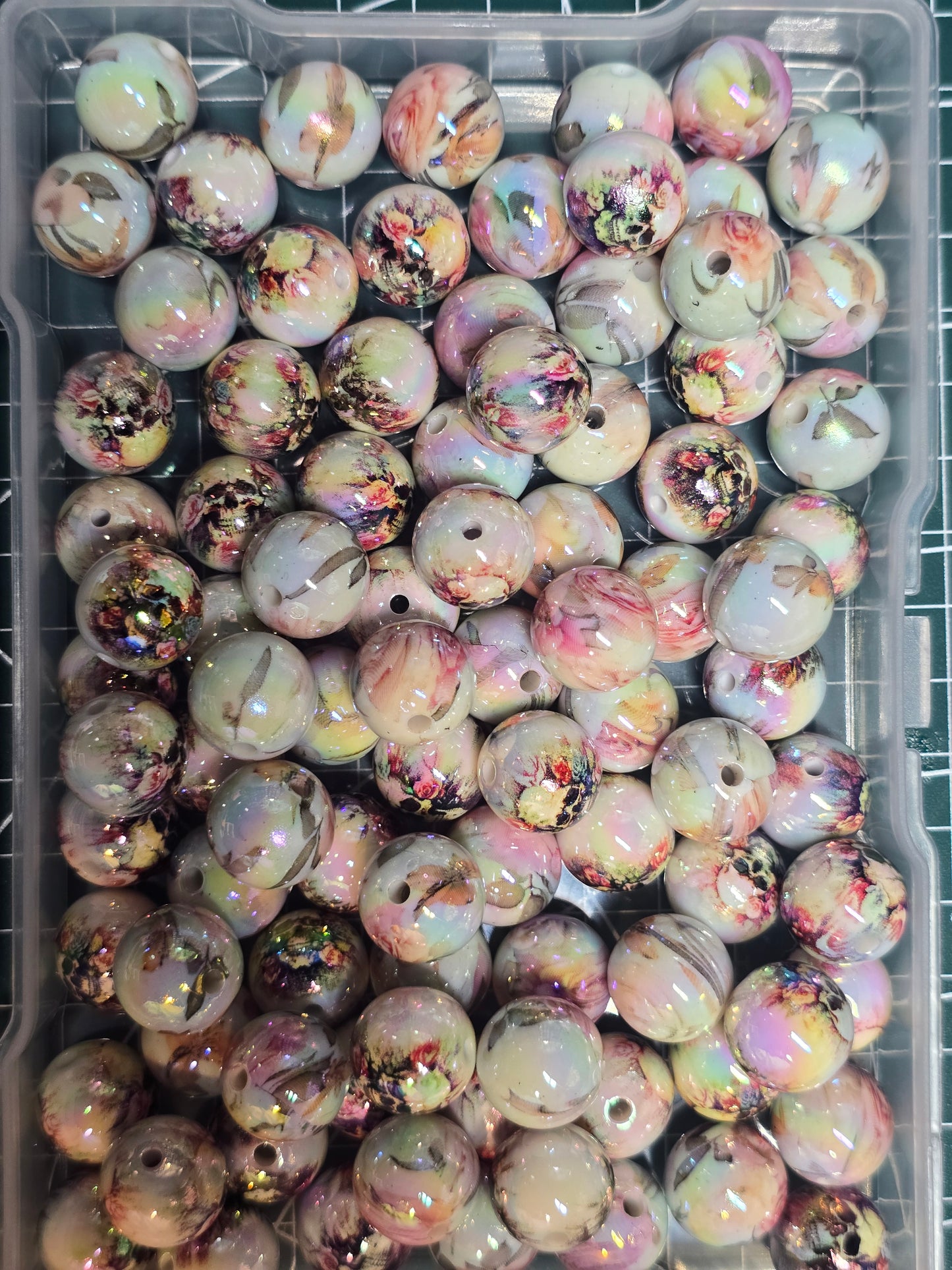 Acrylic beads with flower skull