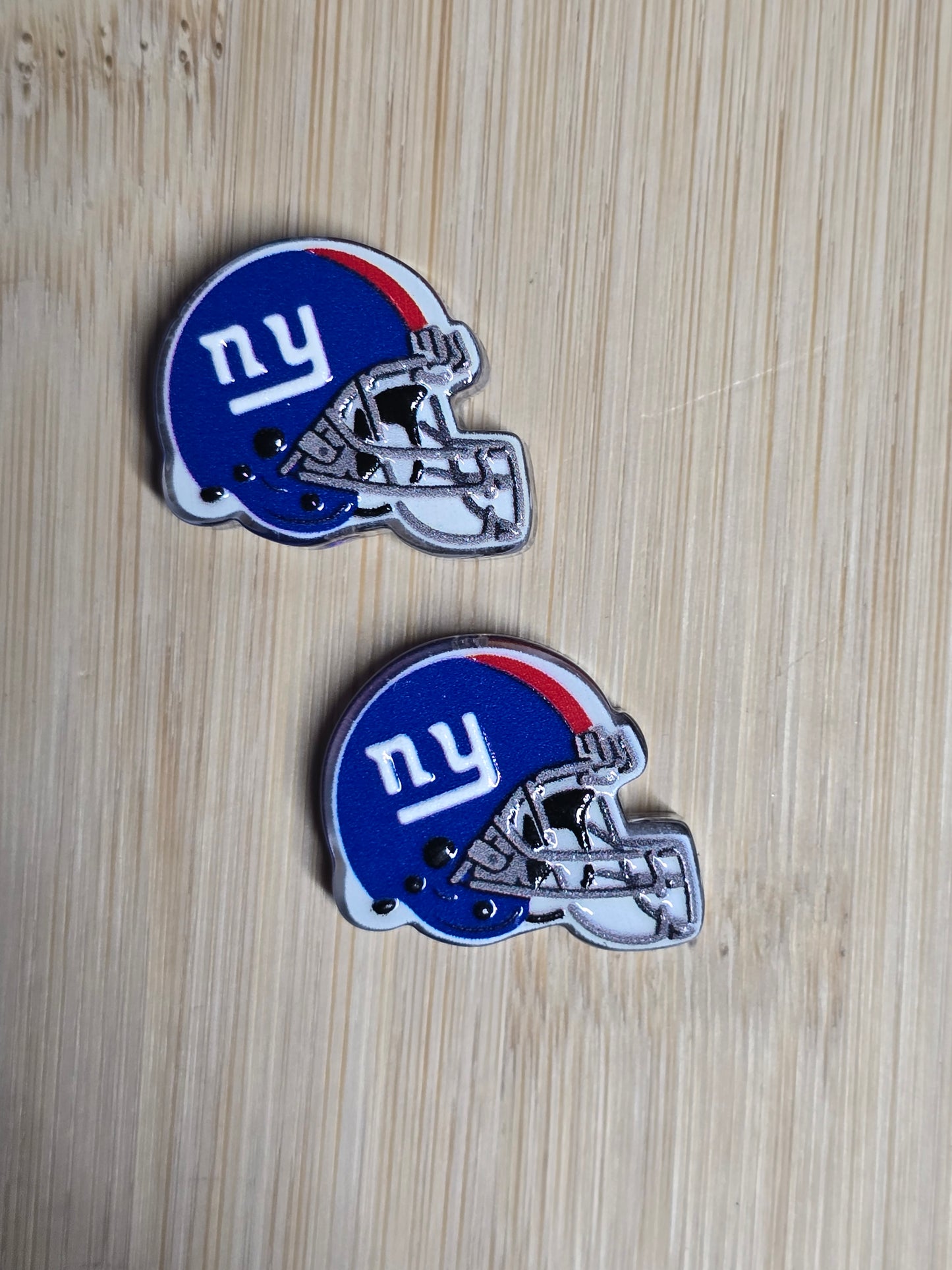 Acrylic focal beads nfl team helmet NY