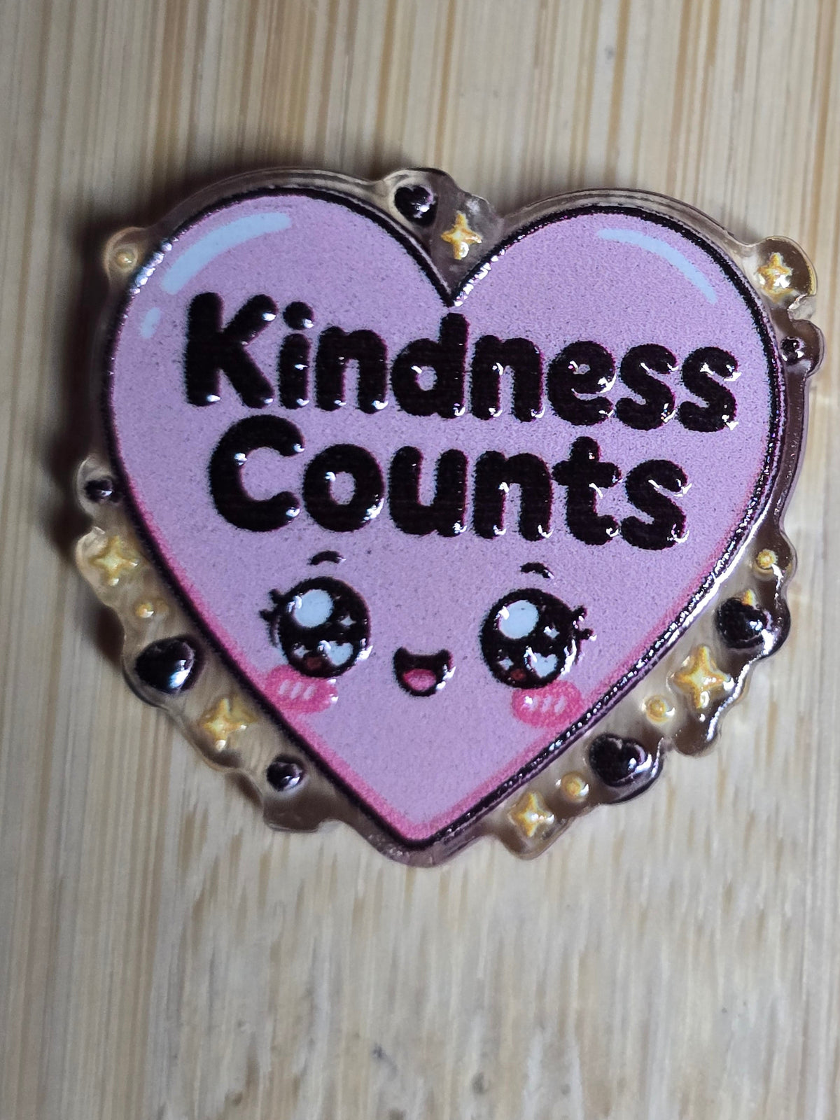Acrylic focal beads- heart with cute face