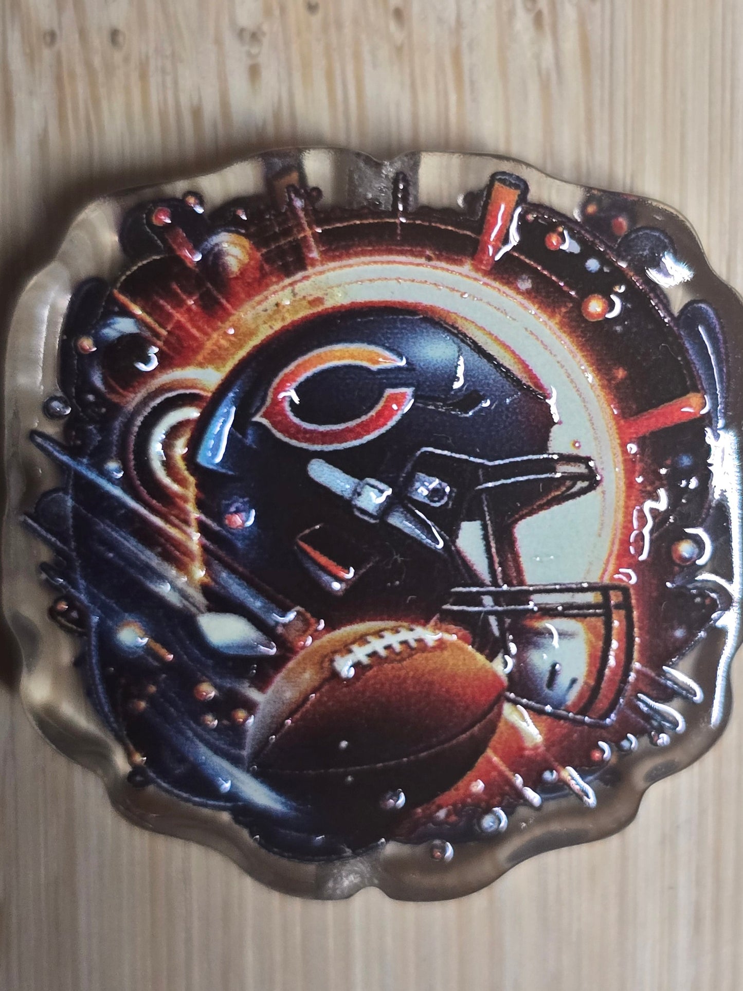 Acrylic focal beads nfl team