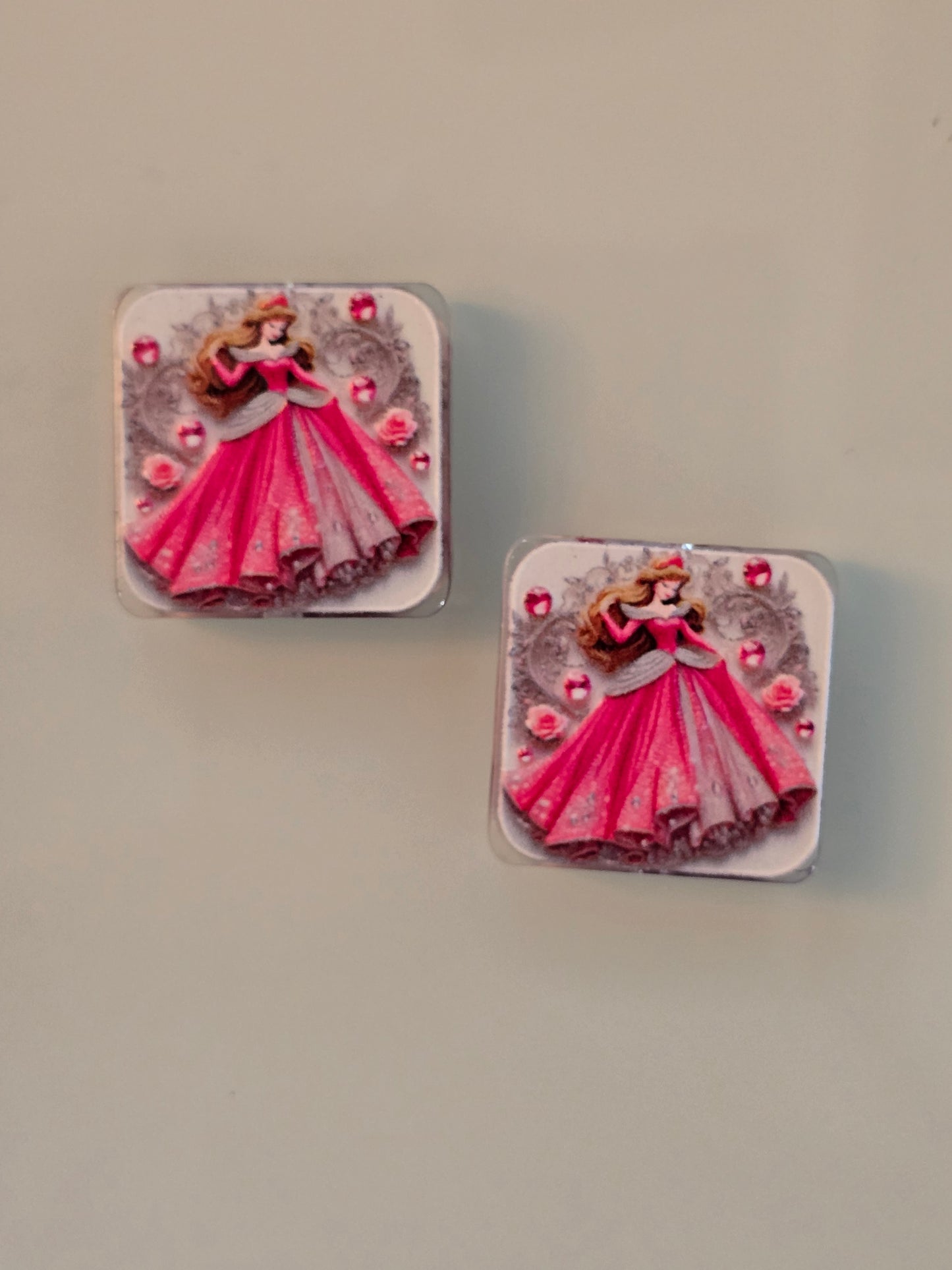 Acrylic focal beads DS princess pink