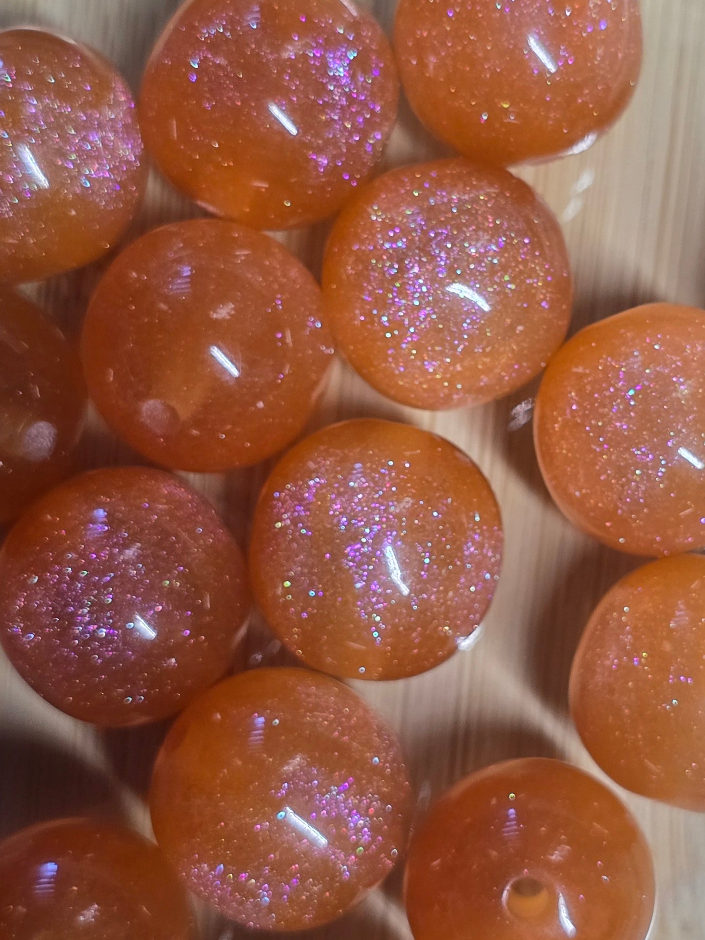 Acrylic beads 16mm orange galaxy