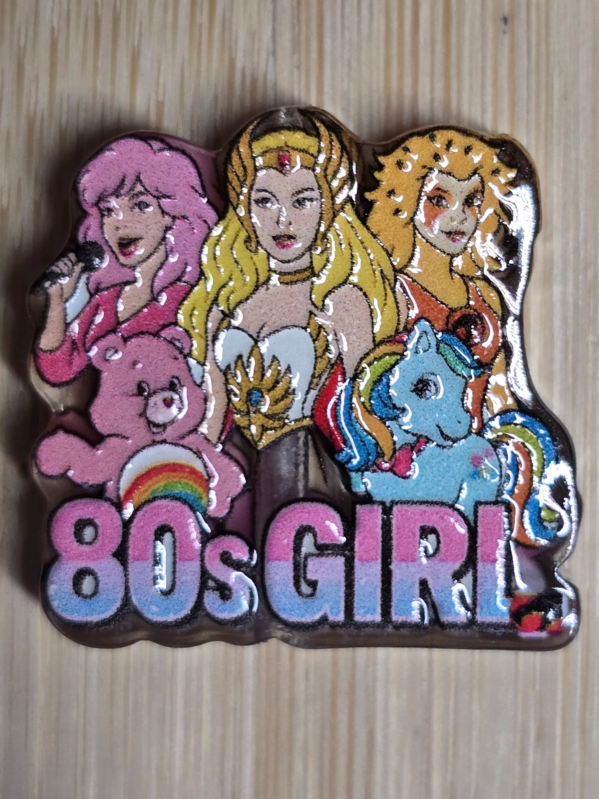 Acrylic focal beads 80's girl