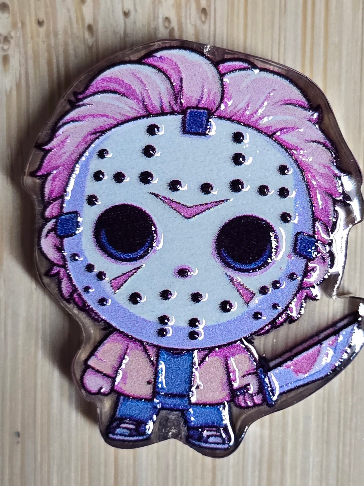 Acrylic focal beadsboy wearing horror mask