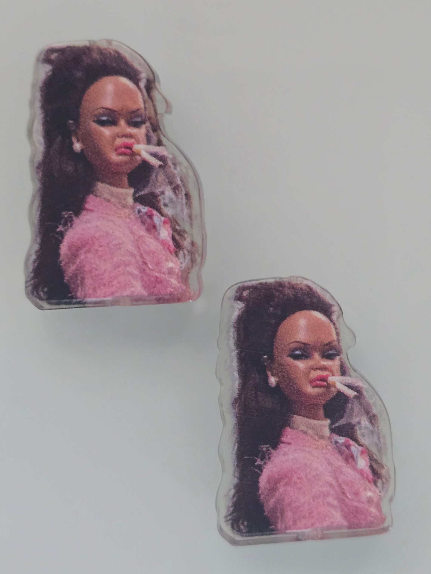 Acrylic focal beads stressed out barbie