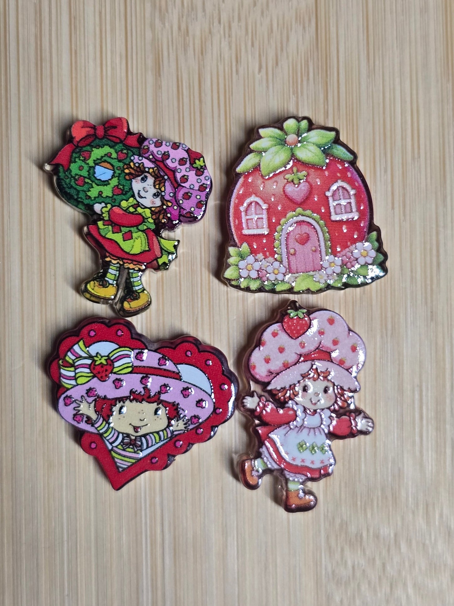 Acrylic focal beads strawberry girl mix