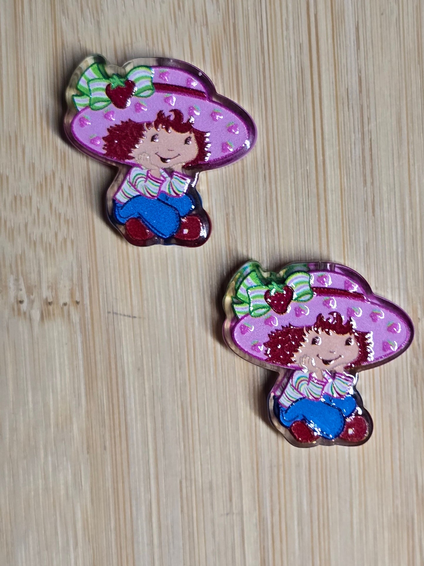 Acrylic focal beads strawberry girl