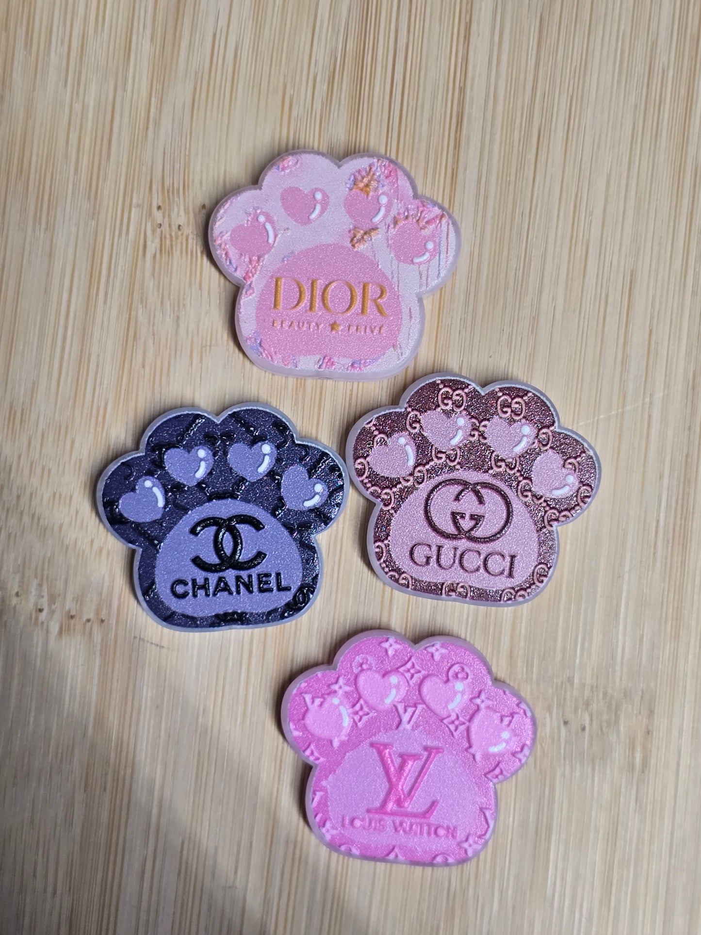 Acrylic focal beads- designer paws