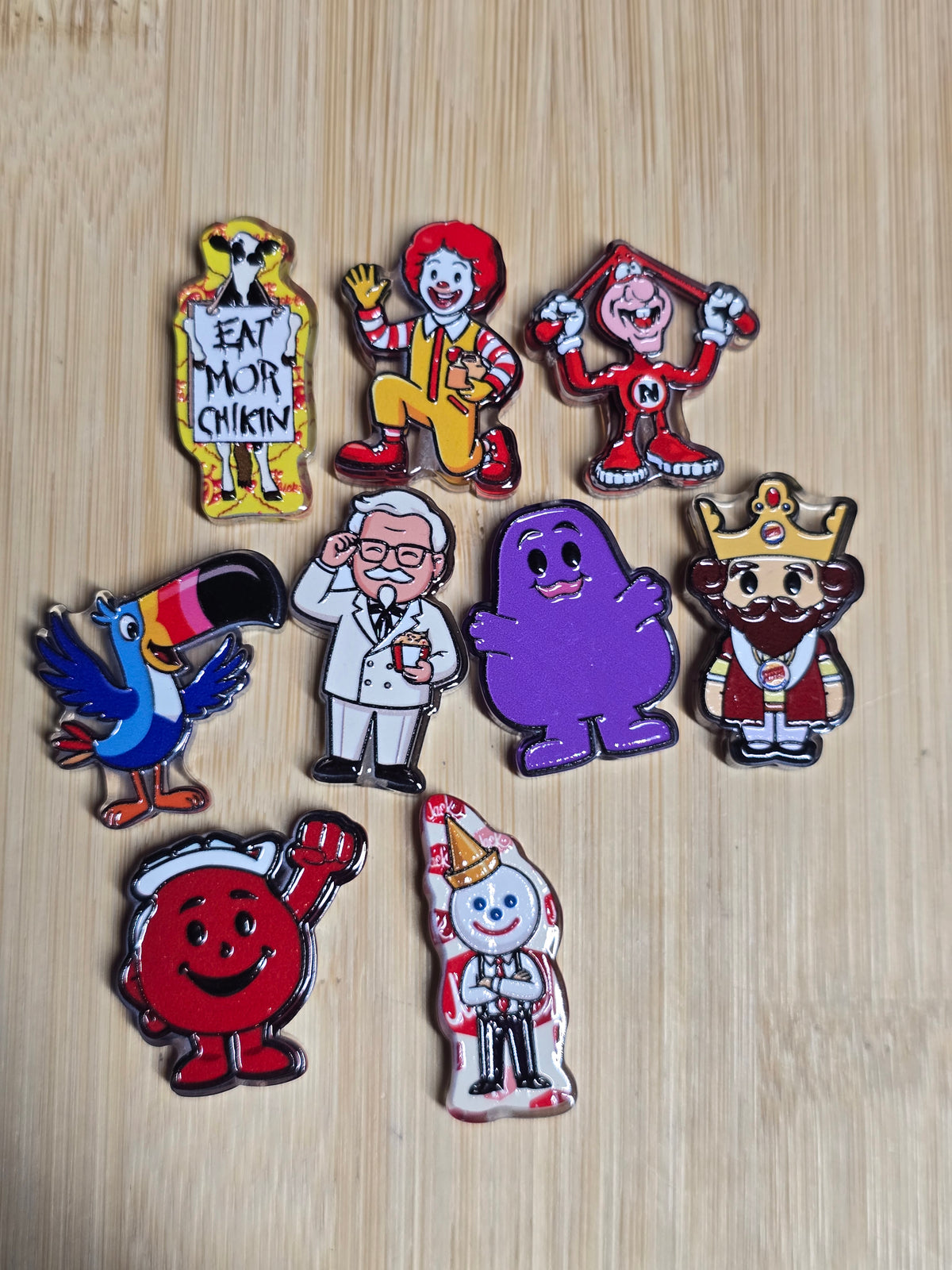 Acrylic focal beads fast-food logos