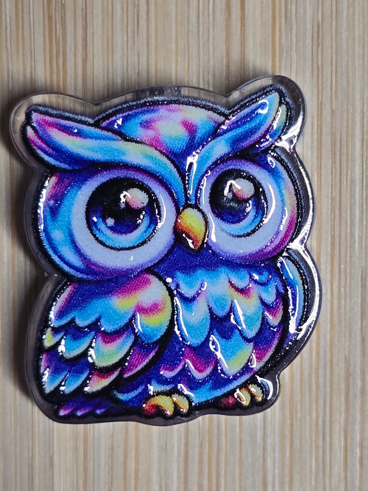 Acrylic focal beads colorful owl