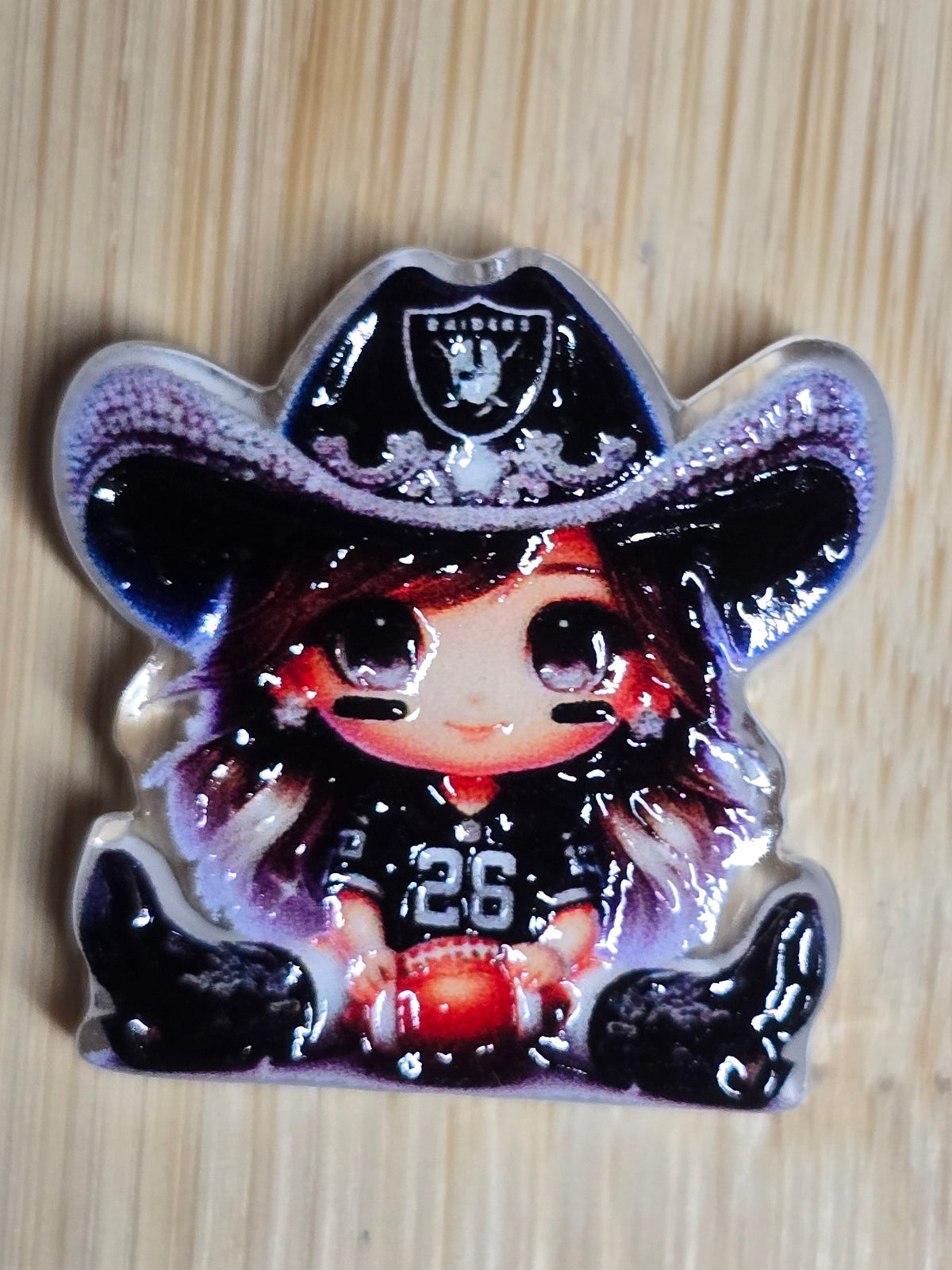 Acrylic focal beads- football team fan