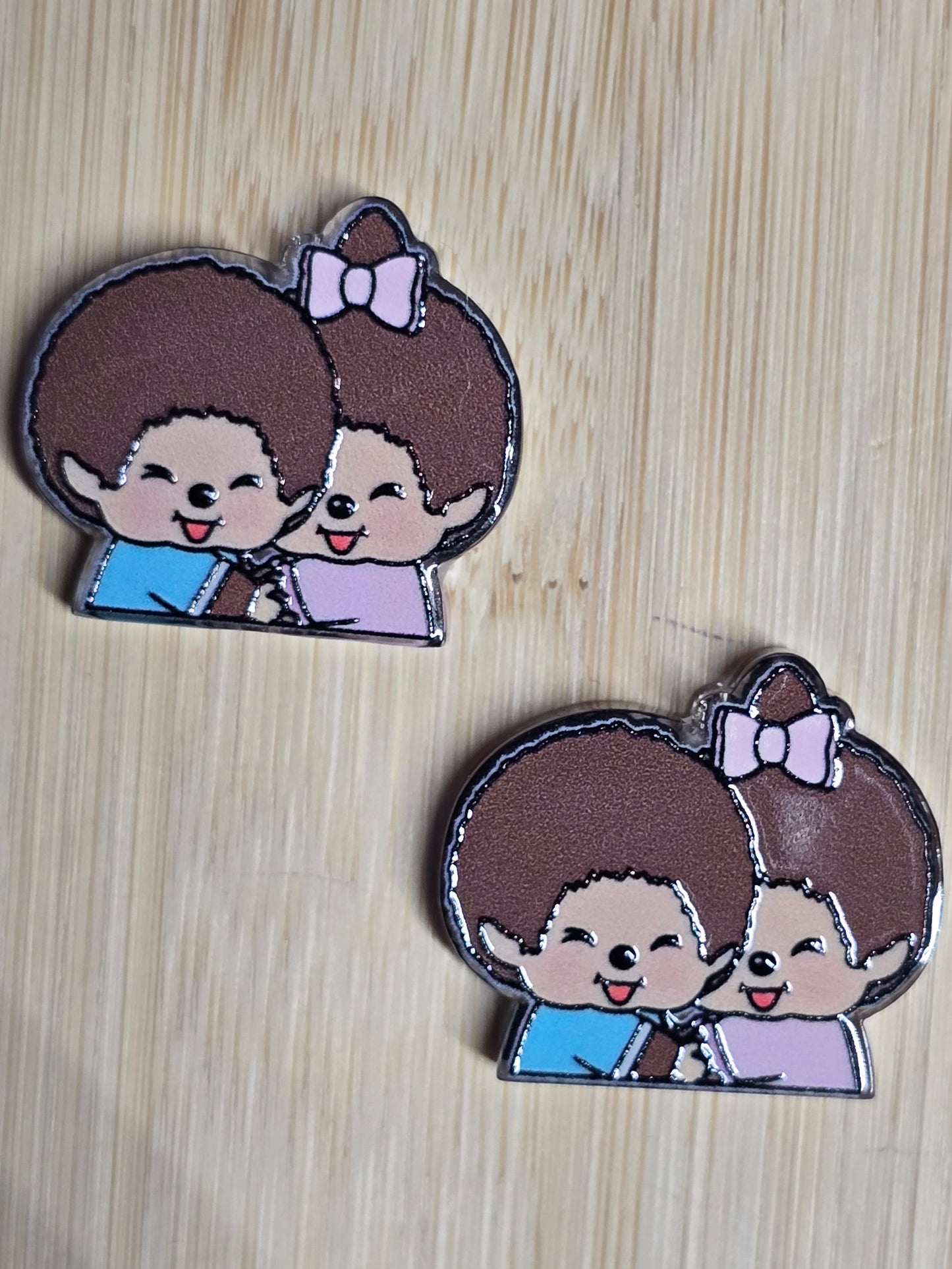 Acrylic focal beads 70's doll