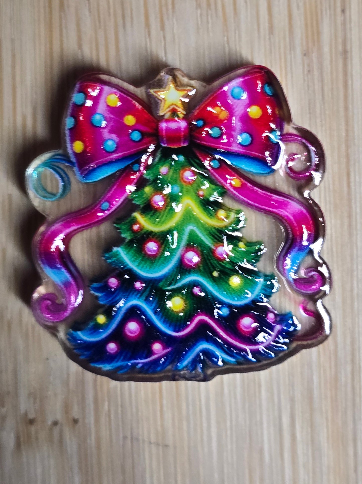 Acrylic focal beads christmas themed