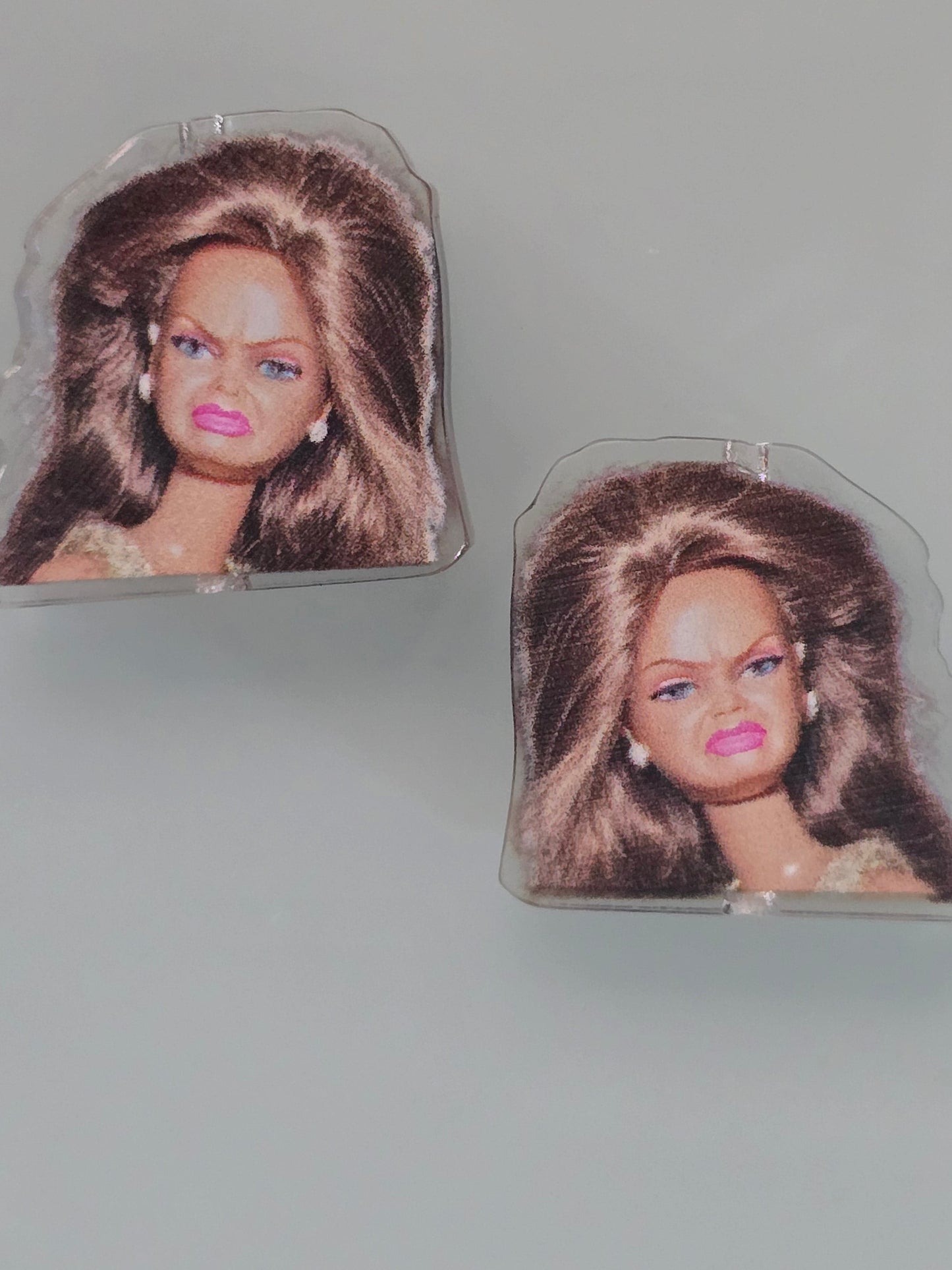 Acrylic focal beads adult humor wtf barbie