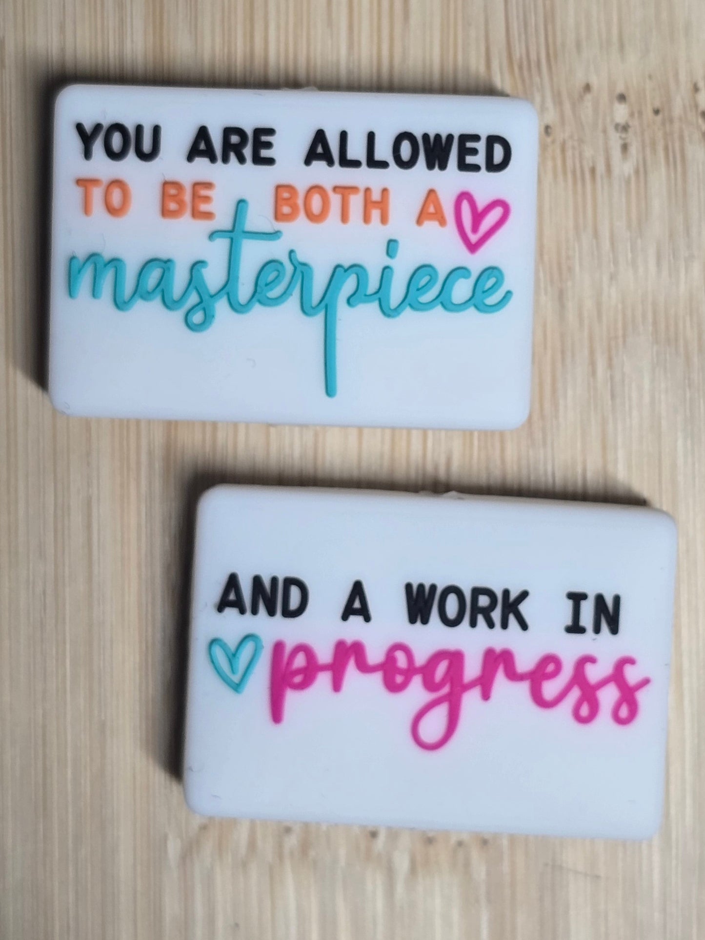 Focal silicone double sided bead inspirational