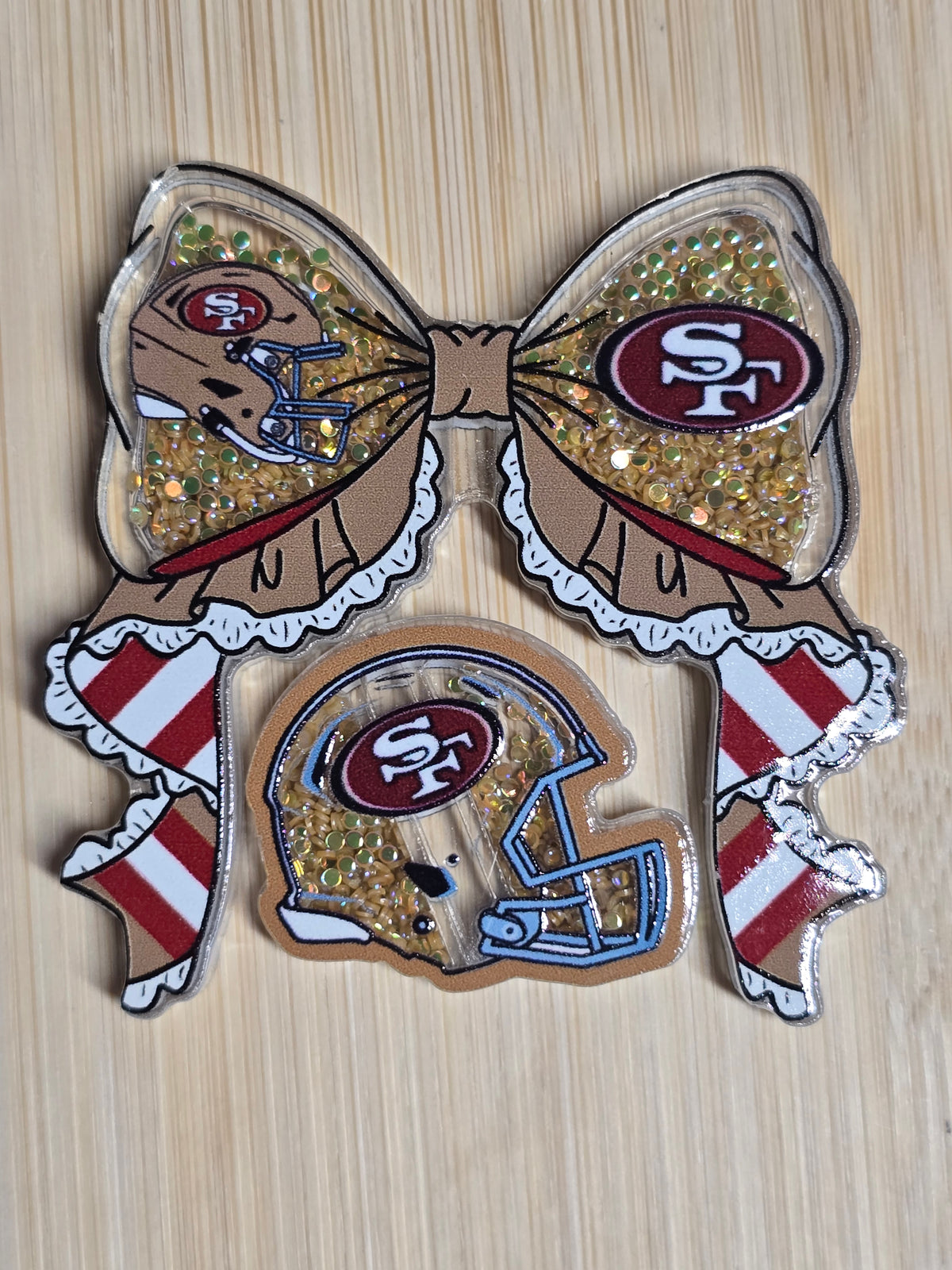 Acrylic focal beads football teams