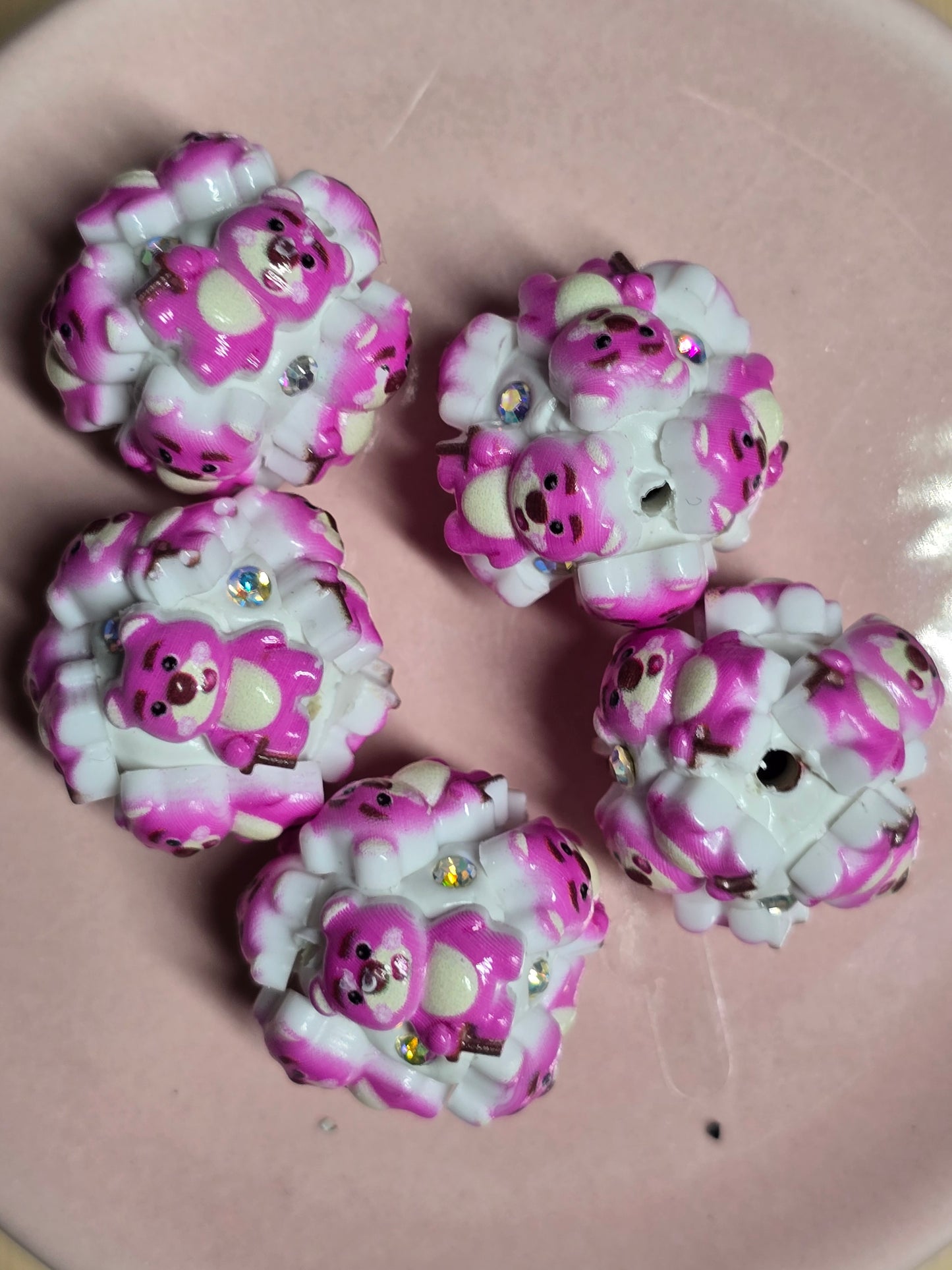 Acrylic beads DS character pink bear