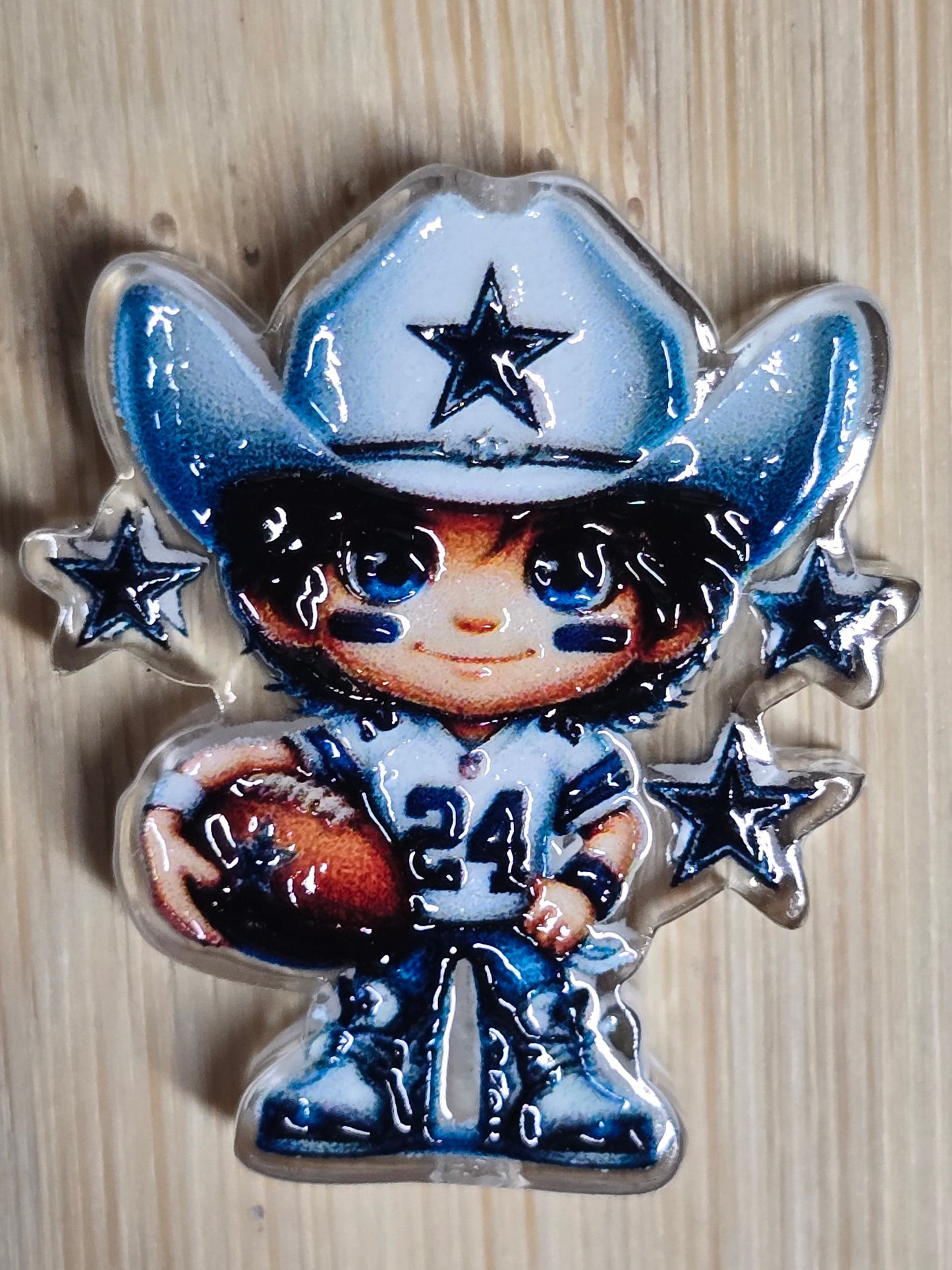Acrylic focal beads boy wearing cowboy hat