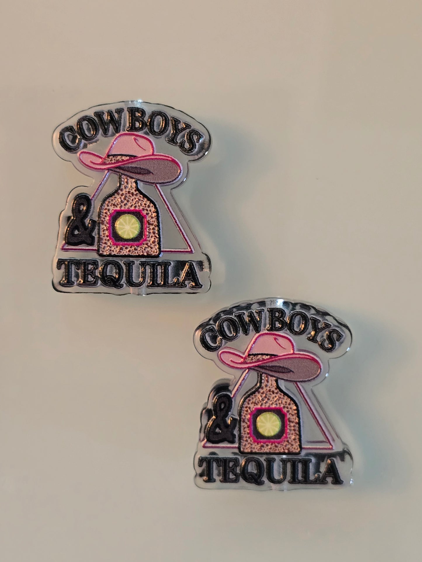 Acrylic focal beads cowboys