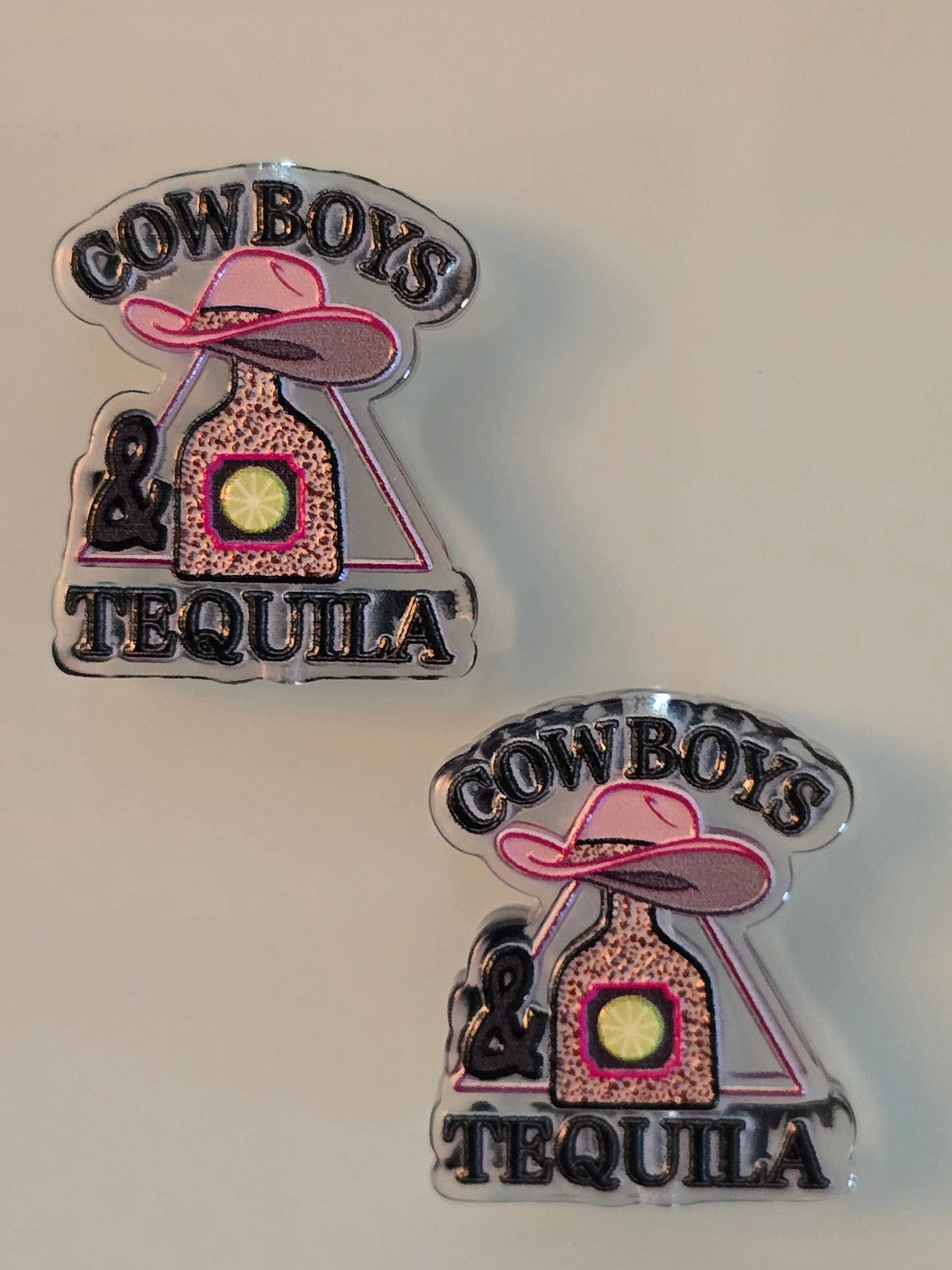 Acrylic focal beads cowboys