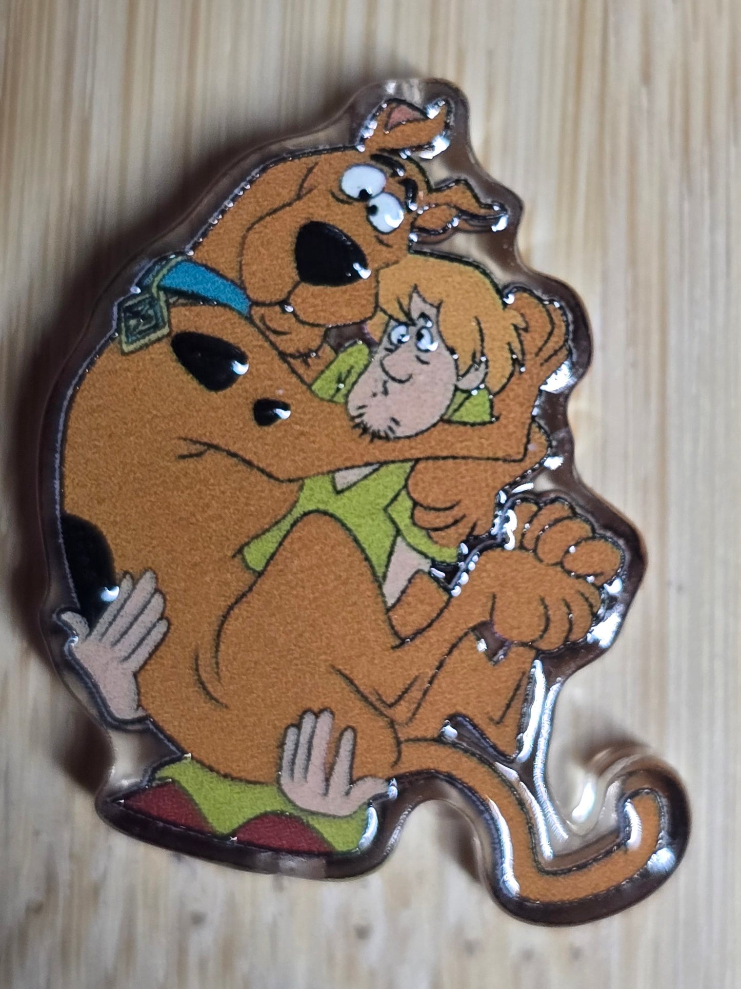 Acrylic focal beads 70's cartoon big brown dog