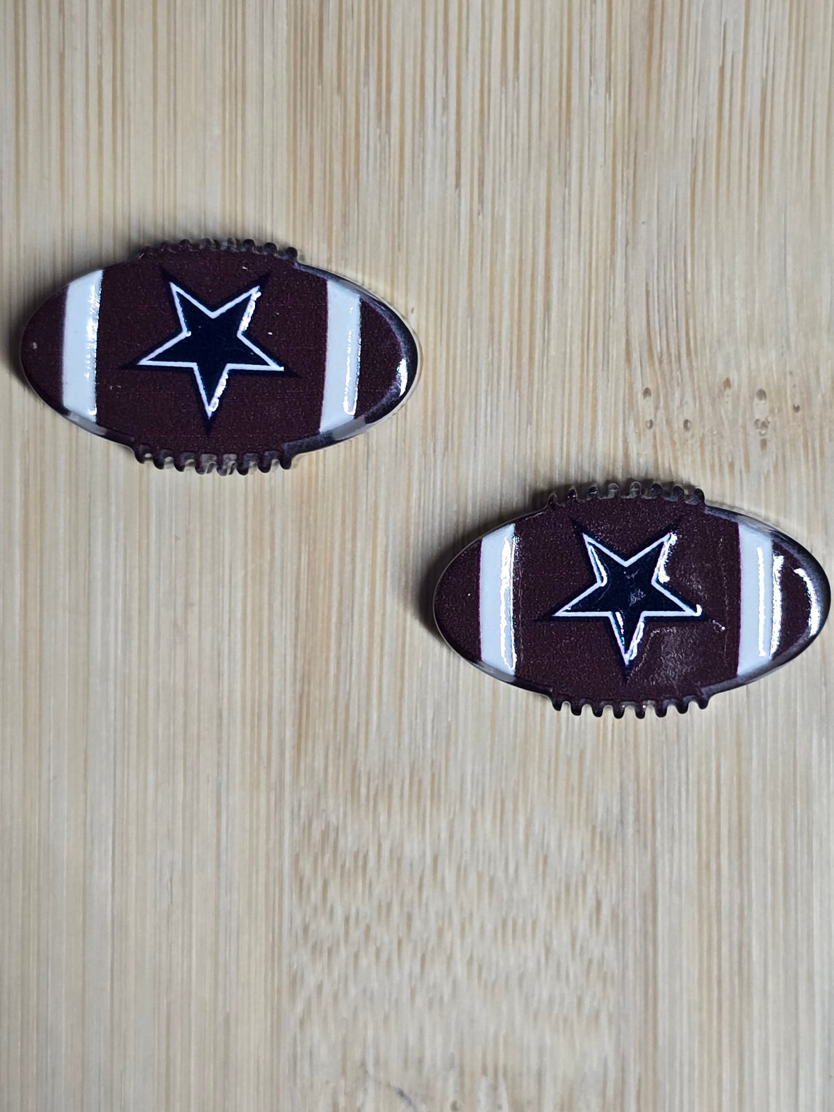 Focal acrylic focal beads football team
