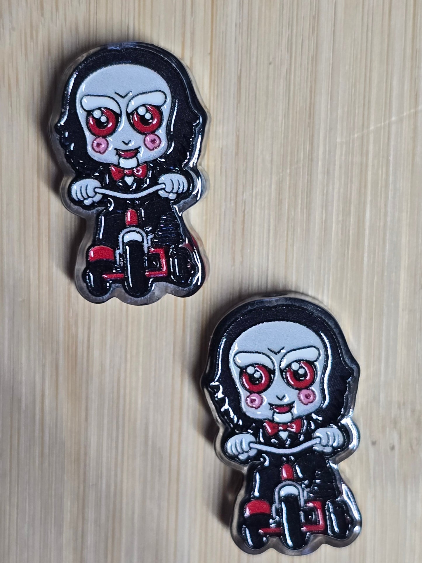 Acrylic focal beads horror character on tricycle