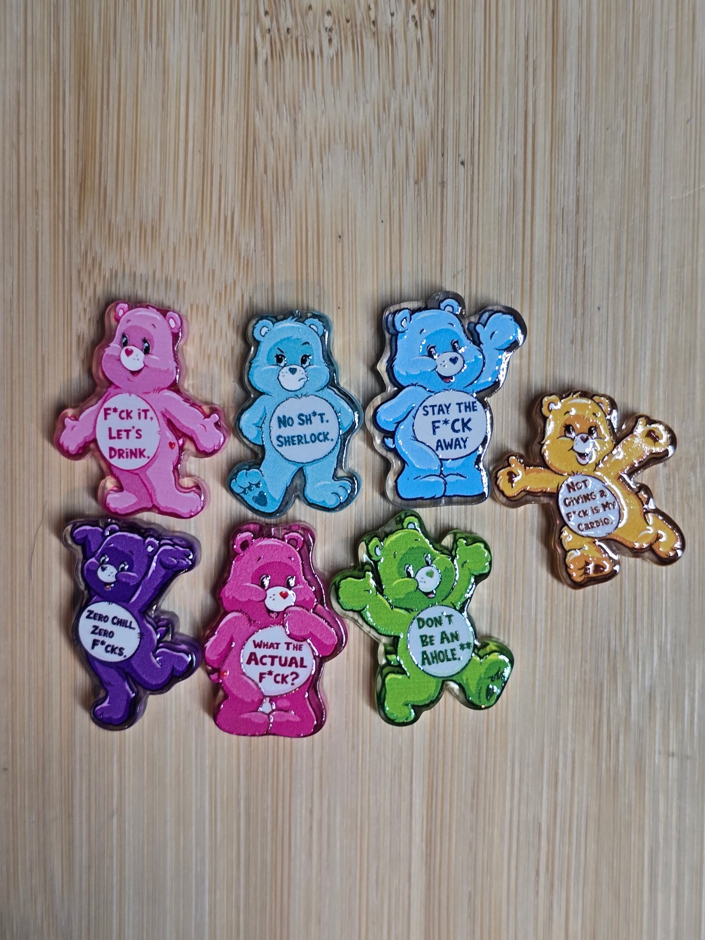 Acrylic focal beads adulr language swearbears