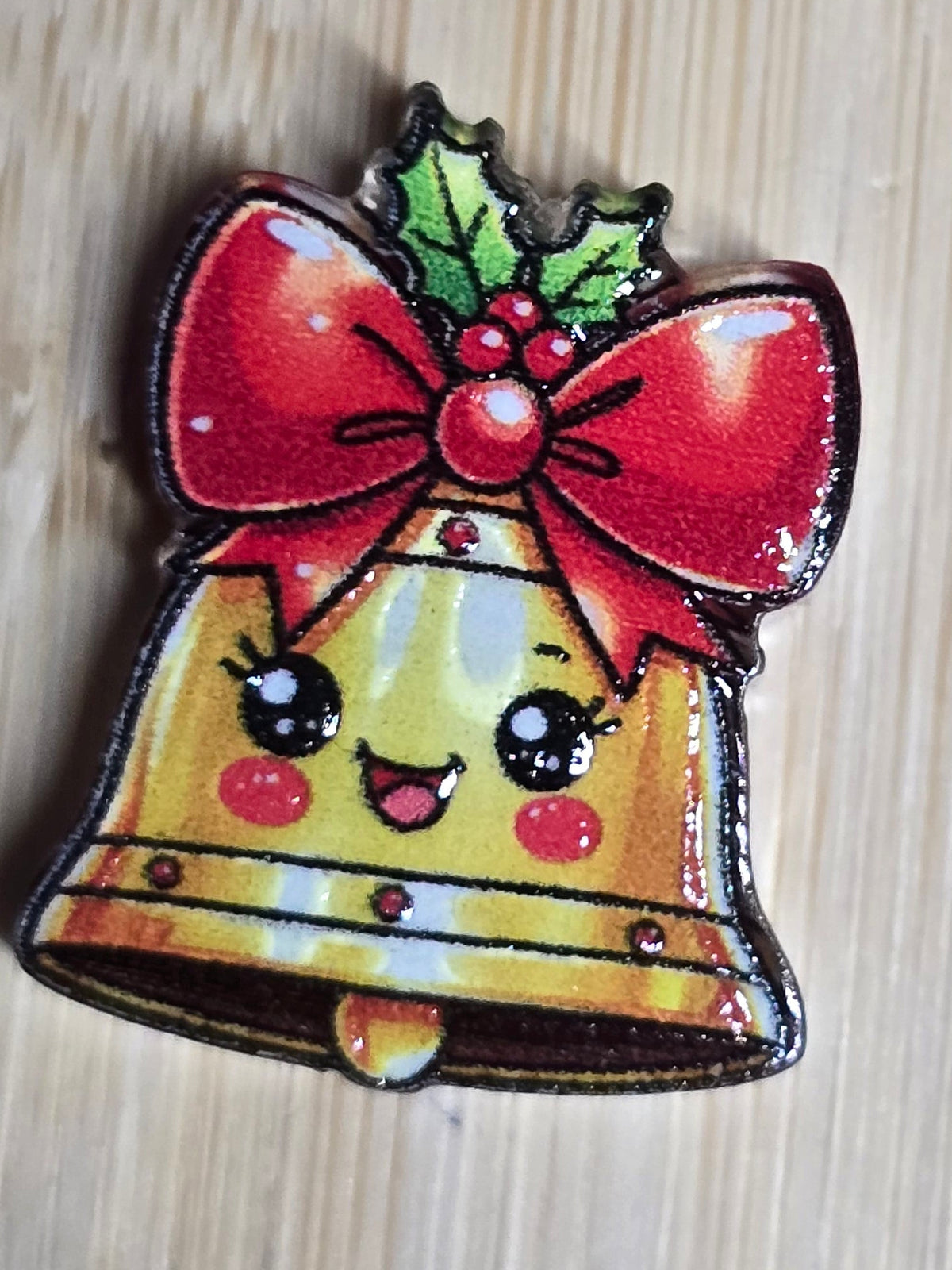 Acrylic focal beads- christmas bell