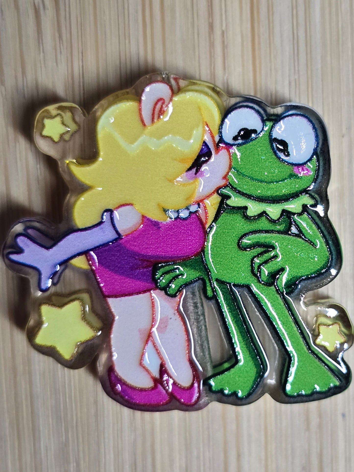 Acrylic focal beads muppets couple