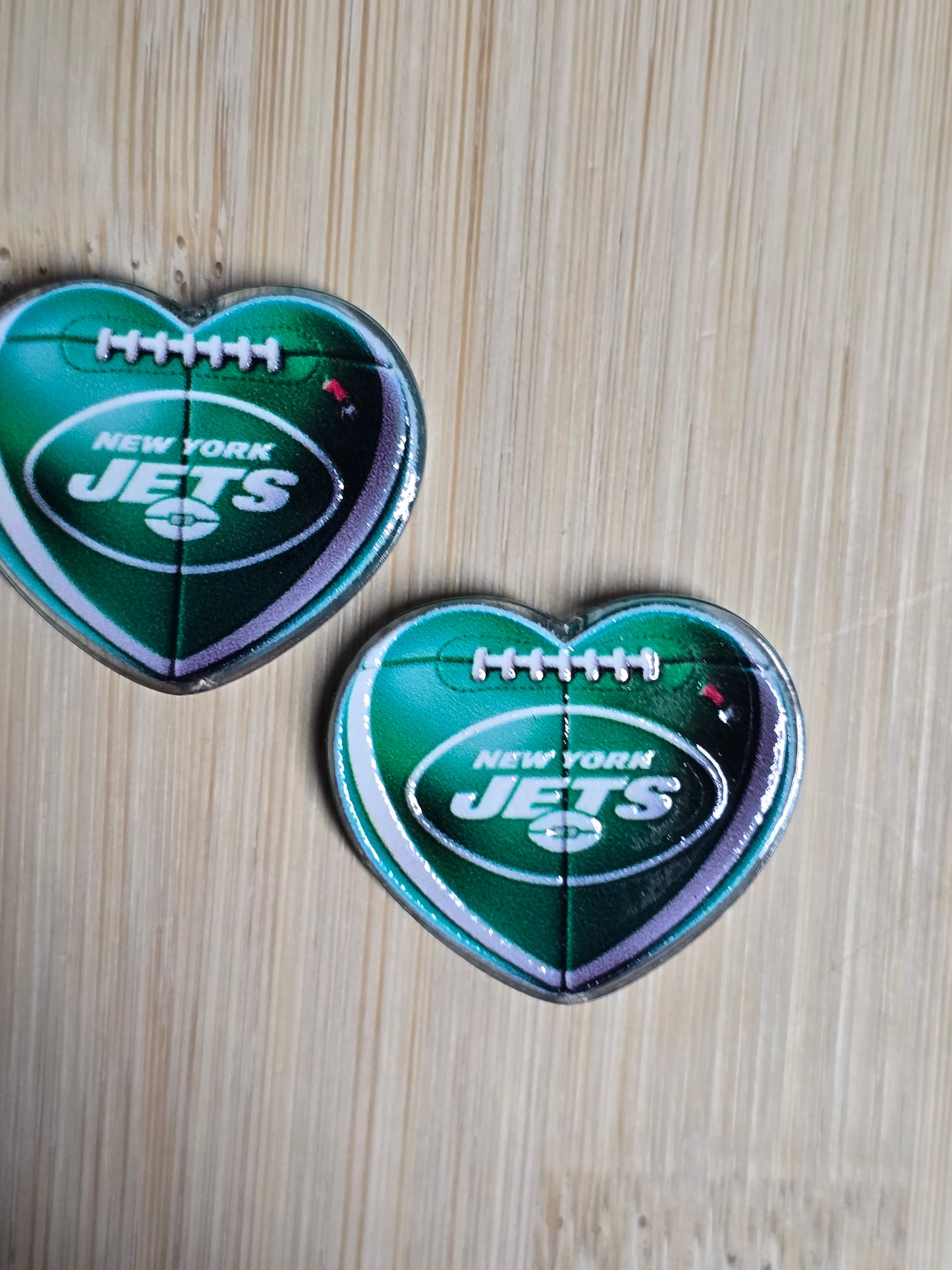 Acrylic focal beads heart shape NFL teams