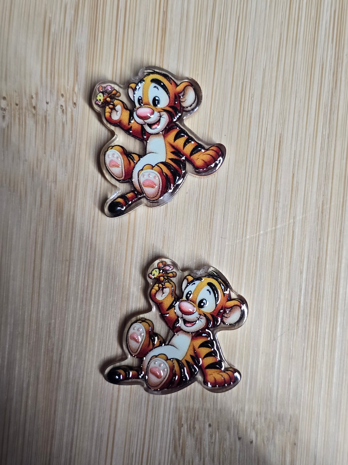 Acrylic focal beads- DS orange cat