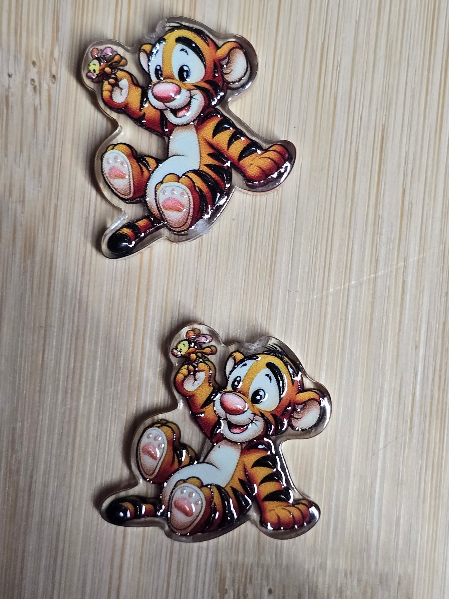 Acrylic focal beads- DS orange cat