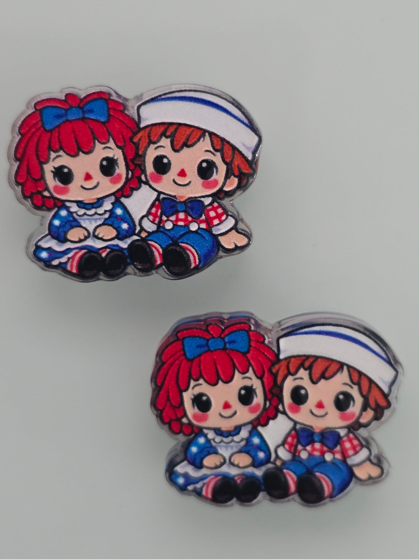 Acrylic focal beads rag dolls 5pcs