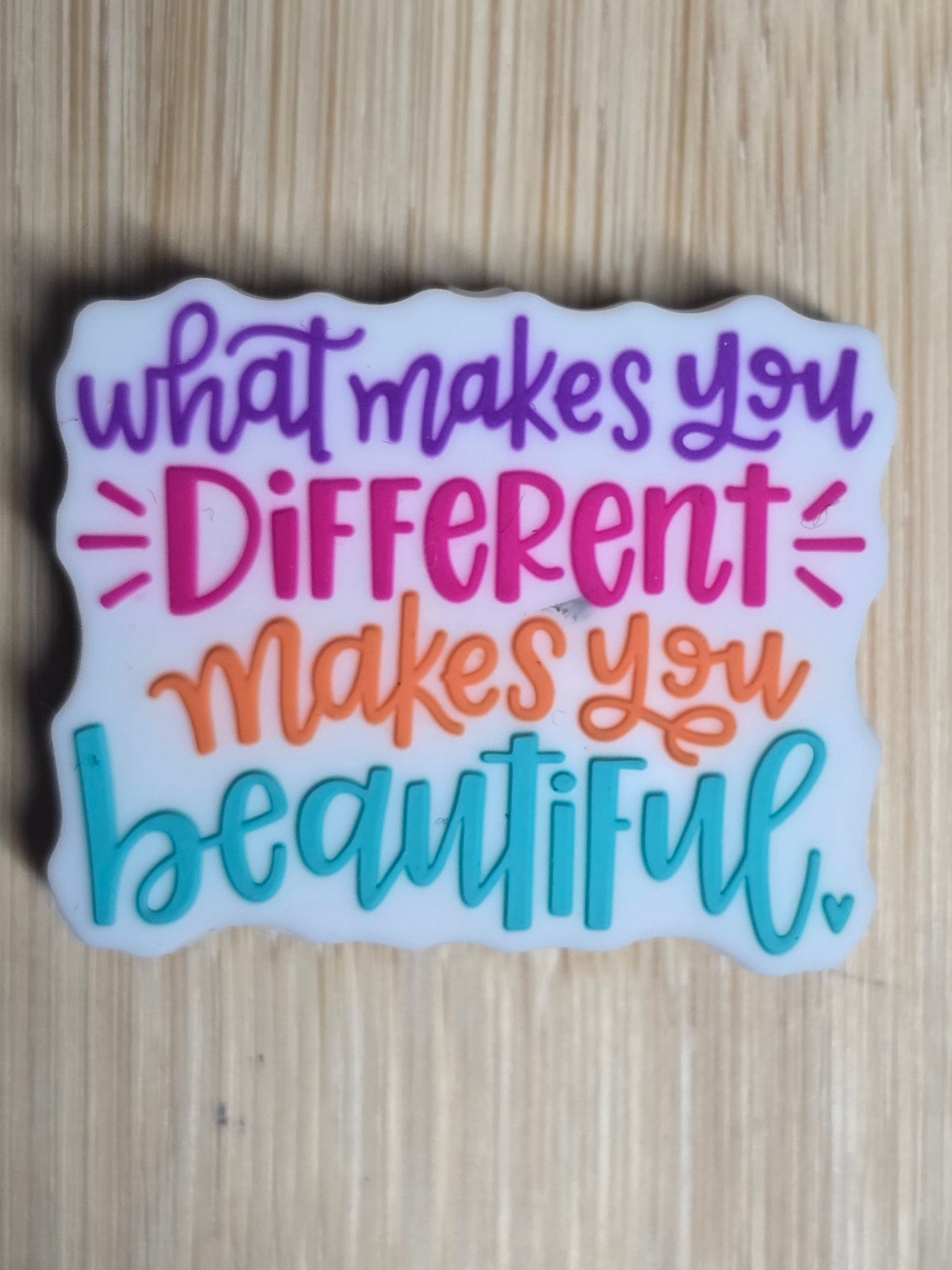 Focal silicone beads positive vibes