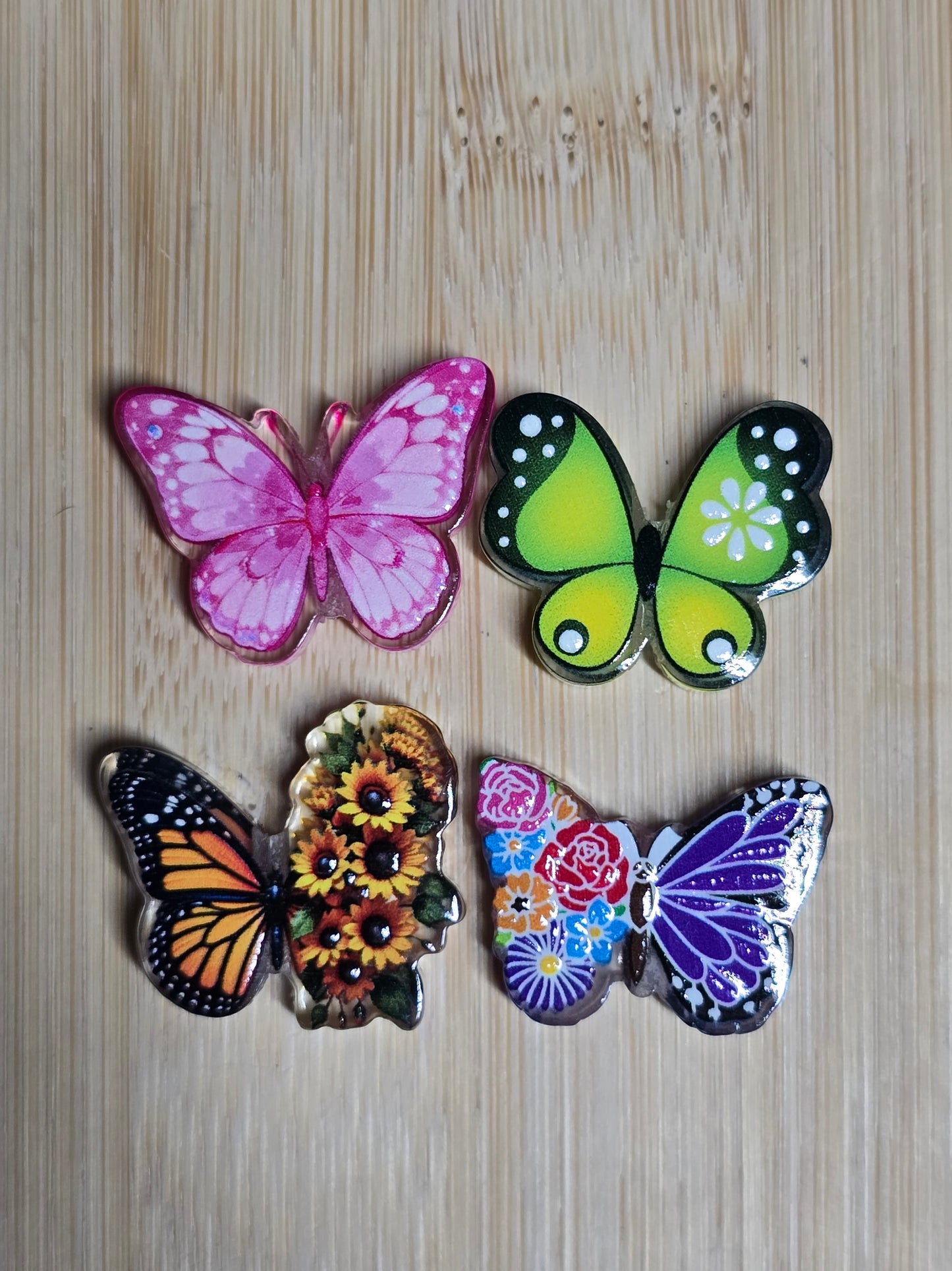 Acrylic focal beads butterfly mix