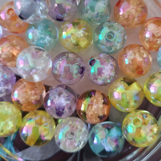 16mm acrylic cloud beads- 10pcs