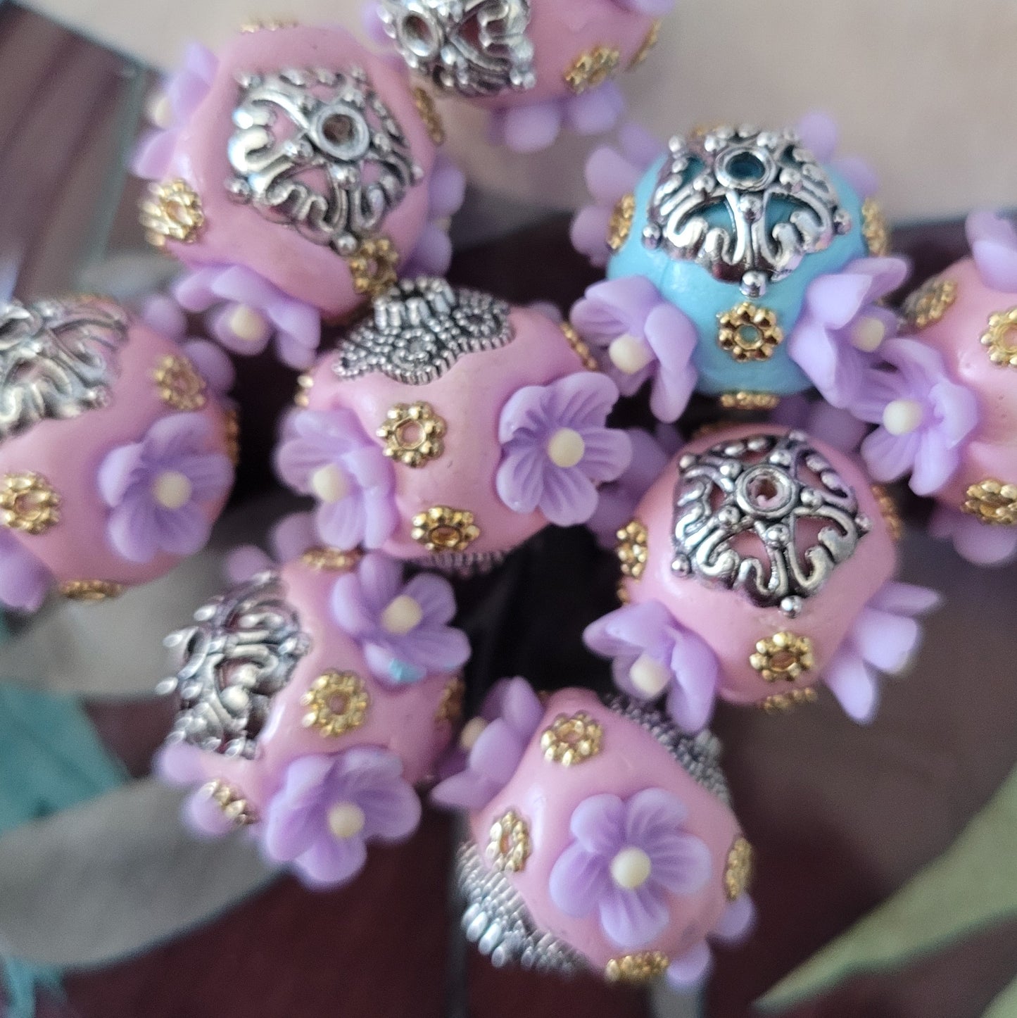 India beads- gorgeous pink and purple colors