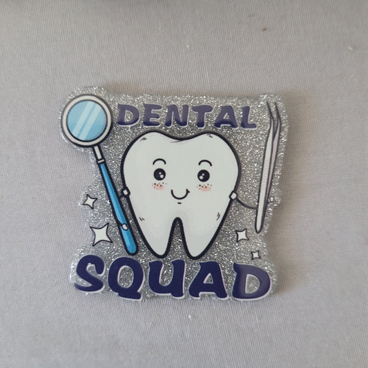 Acrylic flatback diy- dental squad silver