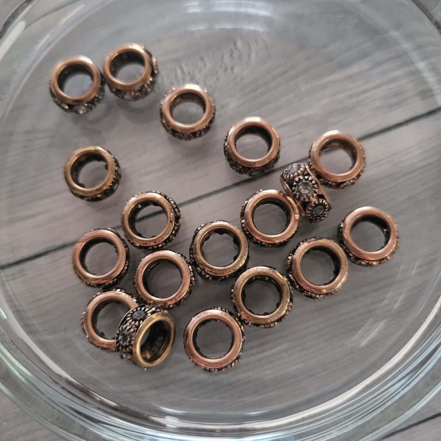 Spacer beads- bronze color big hole spacer