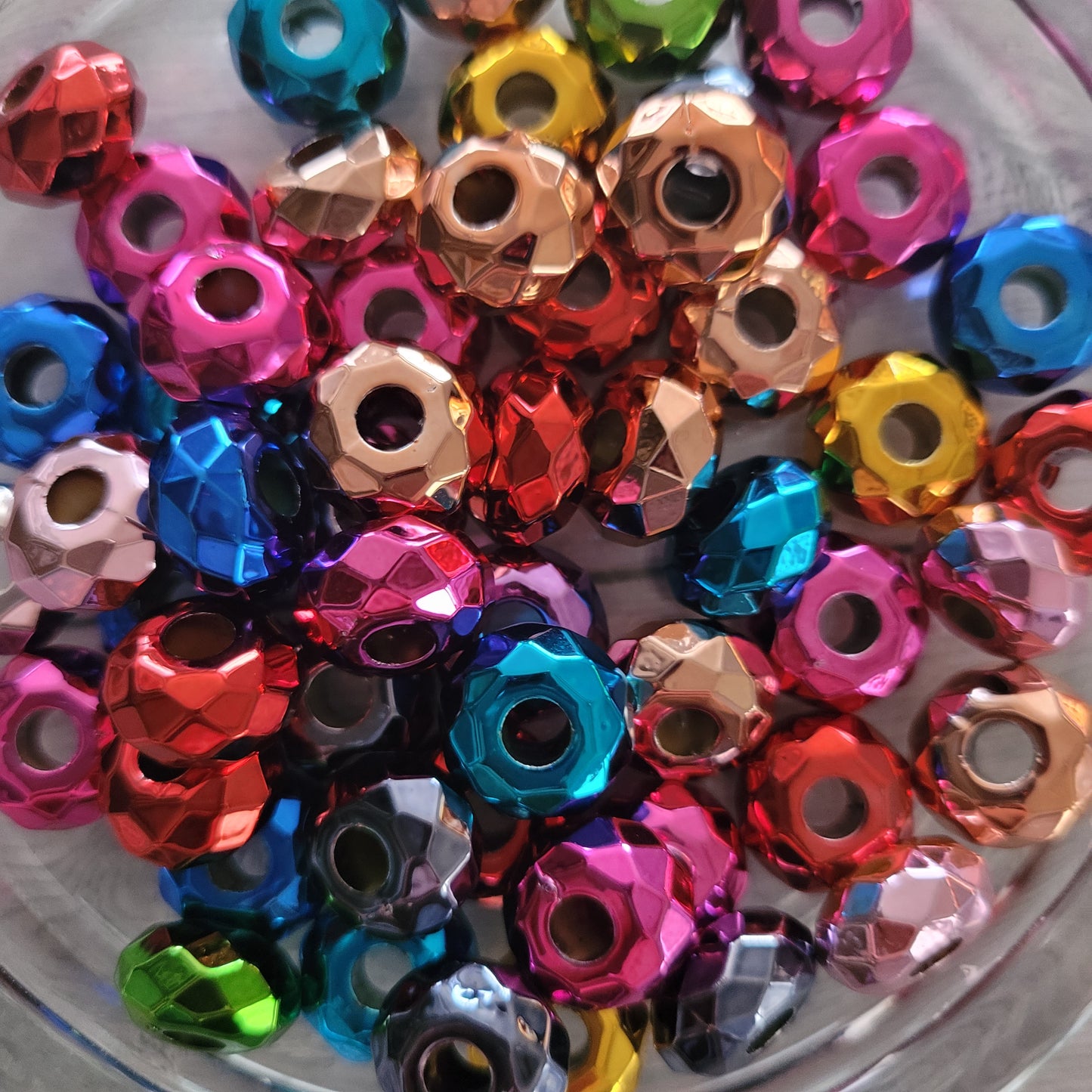 Spacer beads- metallic like finish big hole spacer