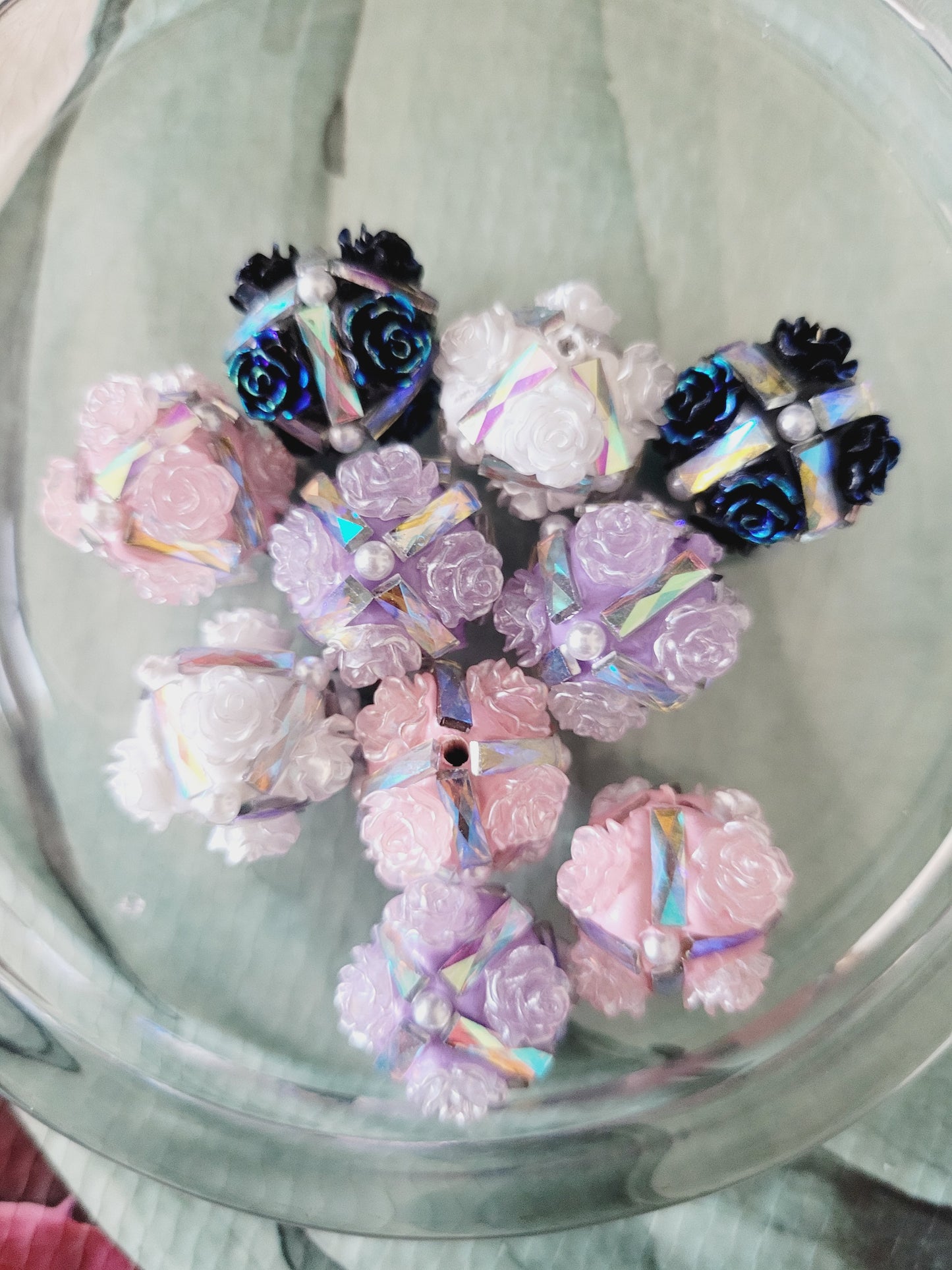 Flower Acrylic cubes- 6pcs