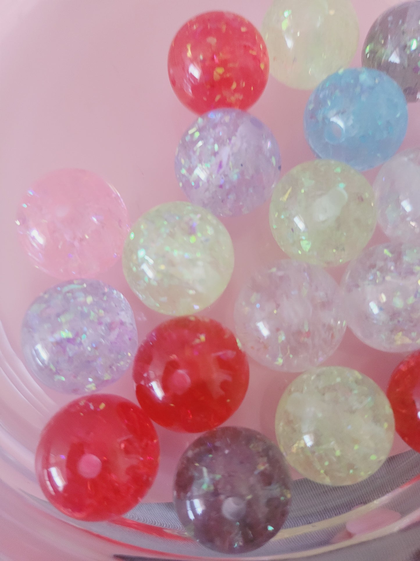 Glitter acrylic beads