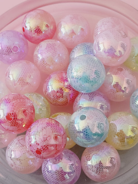20mm acrylic lace printed beads