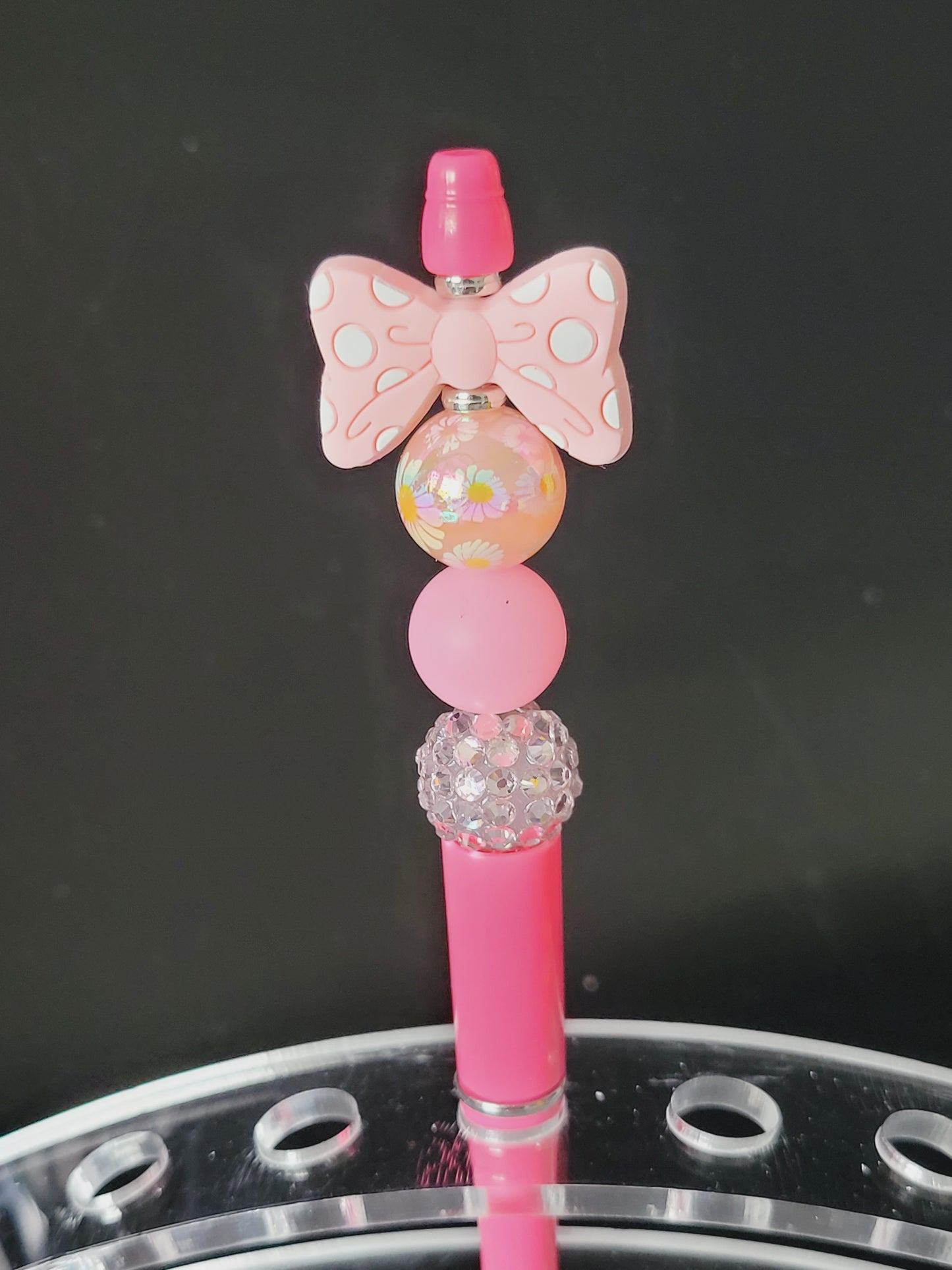 Pen barbie pink with polka dot bow