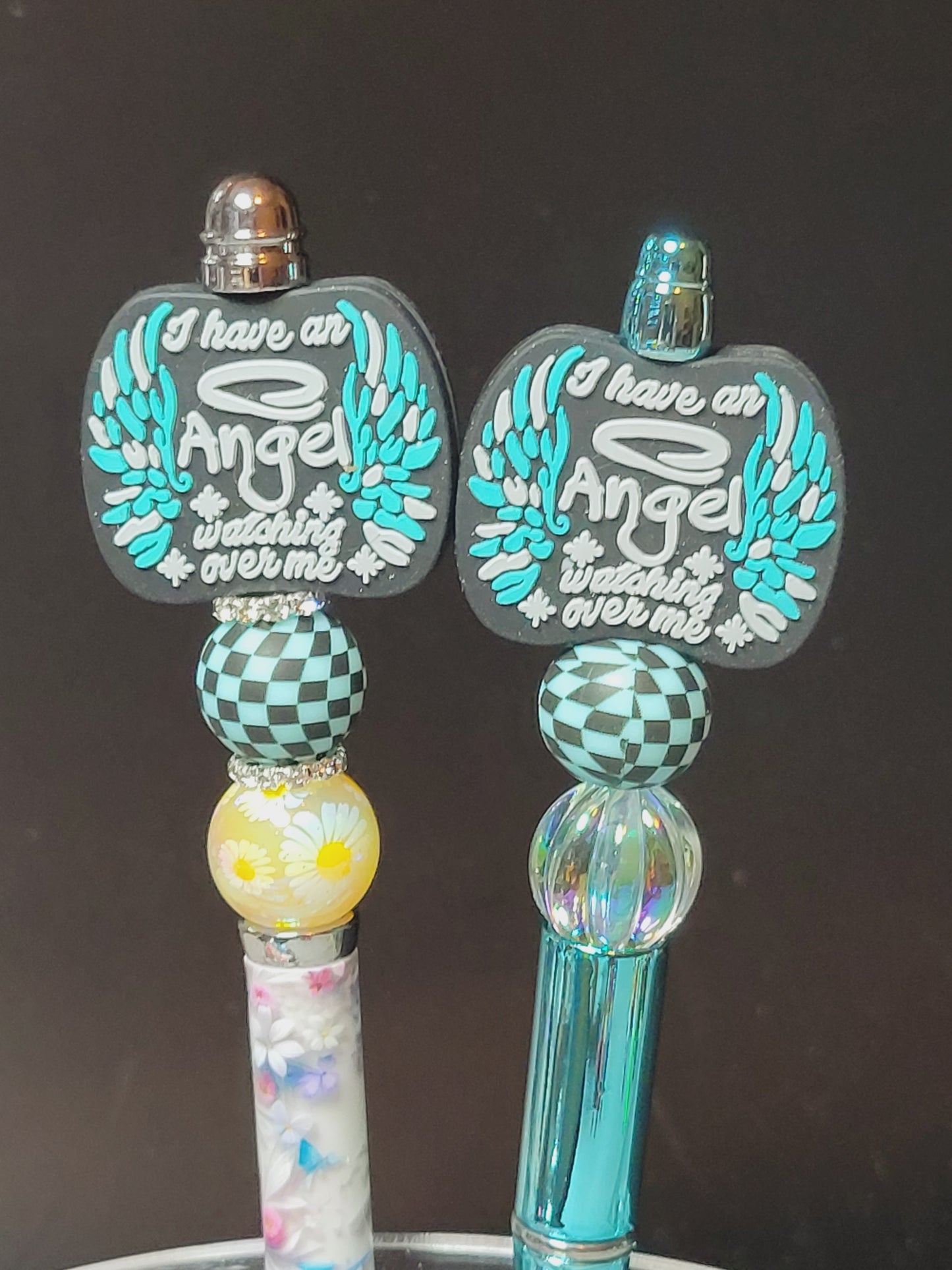 Pen angel teal wings