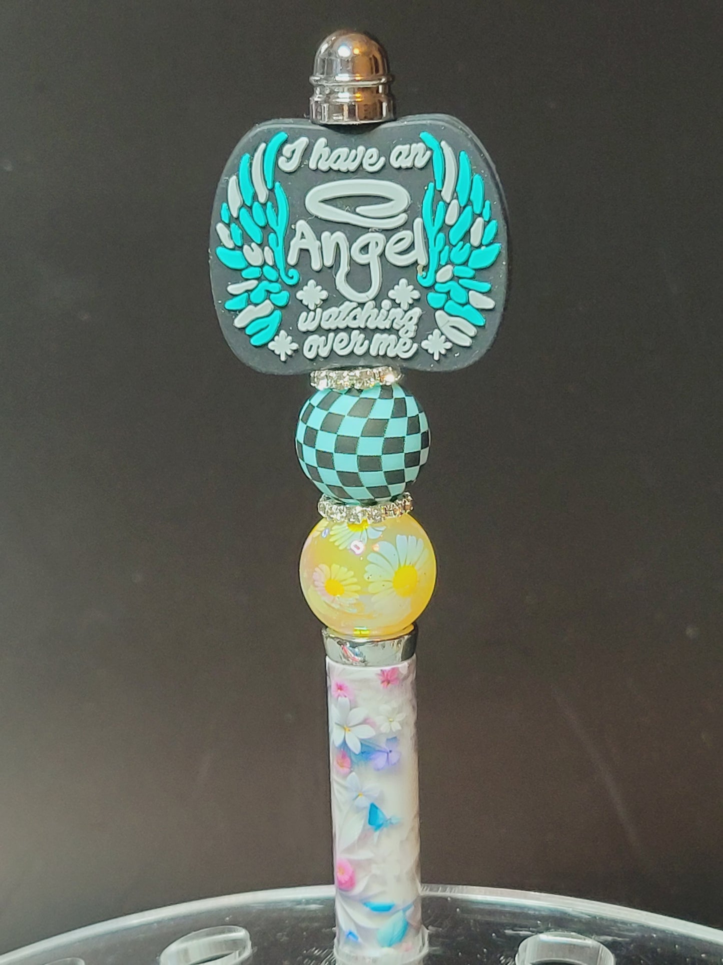 Pen angel teal wings